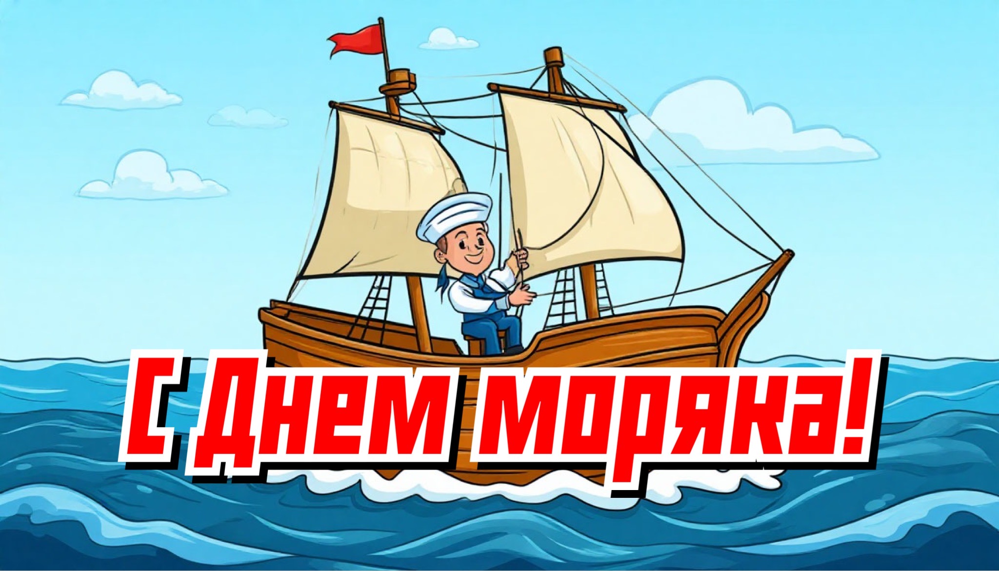 Открытка с Днем моряка