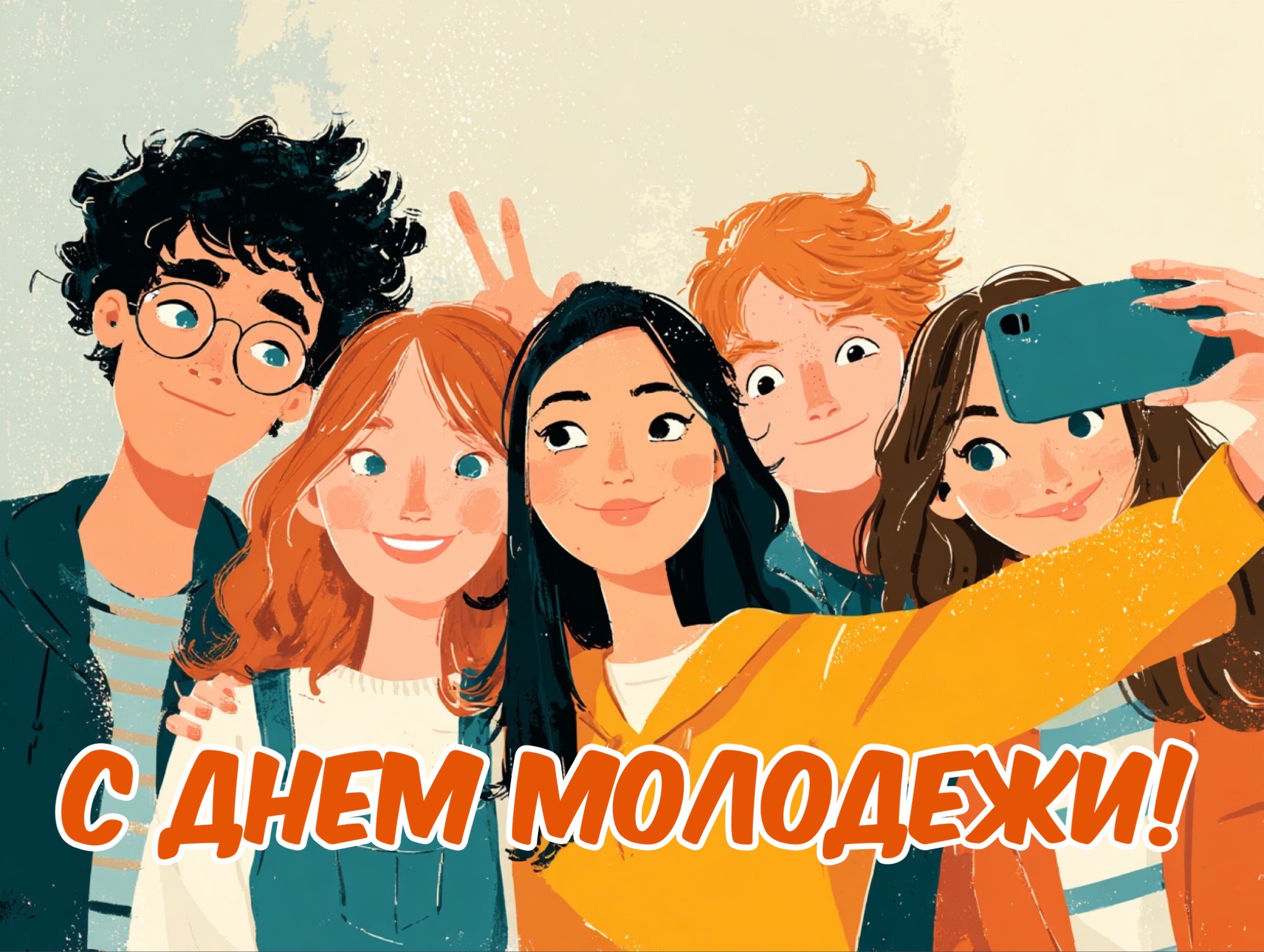 Открытка с Днем молодежи