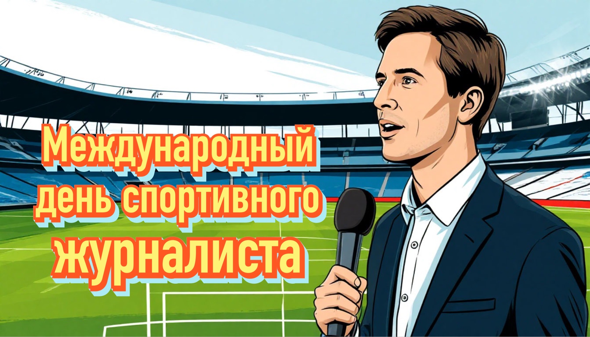 Открытка с Международным днем спортивного журналиста