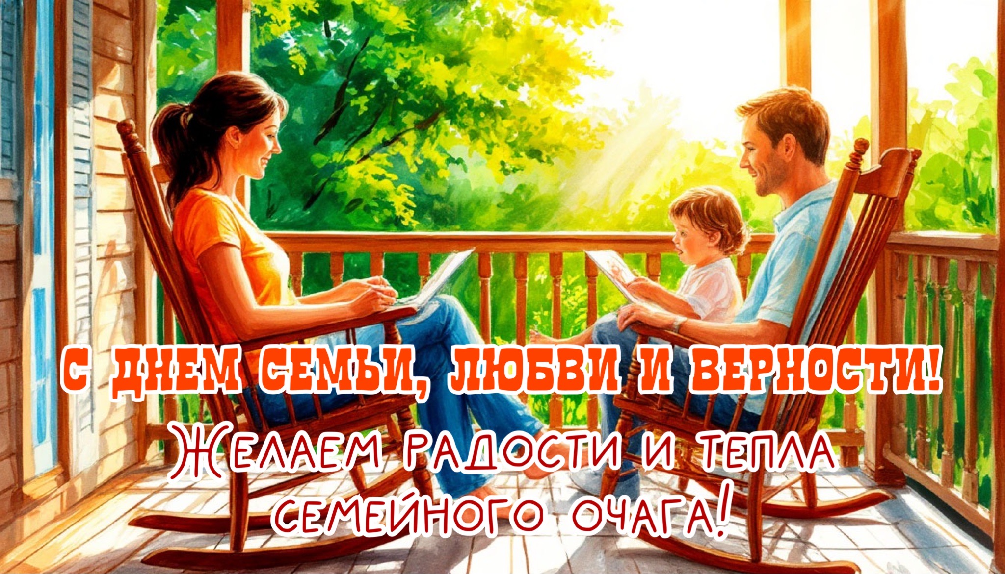 Открытка с Днем семьи, любви и верности