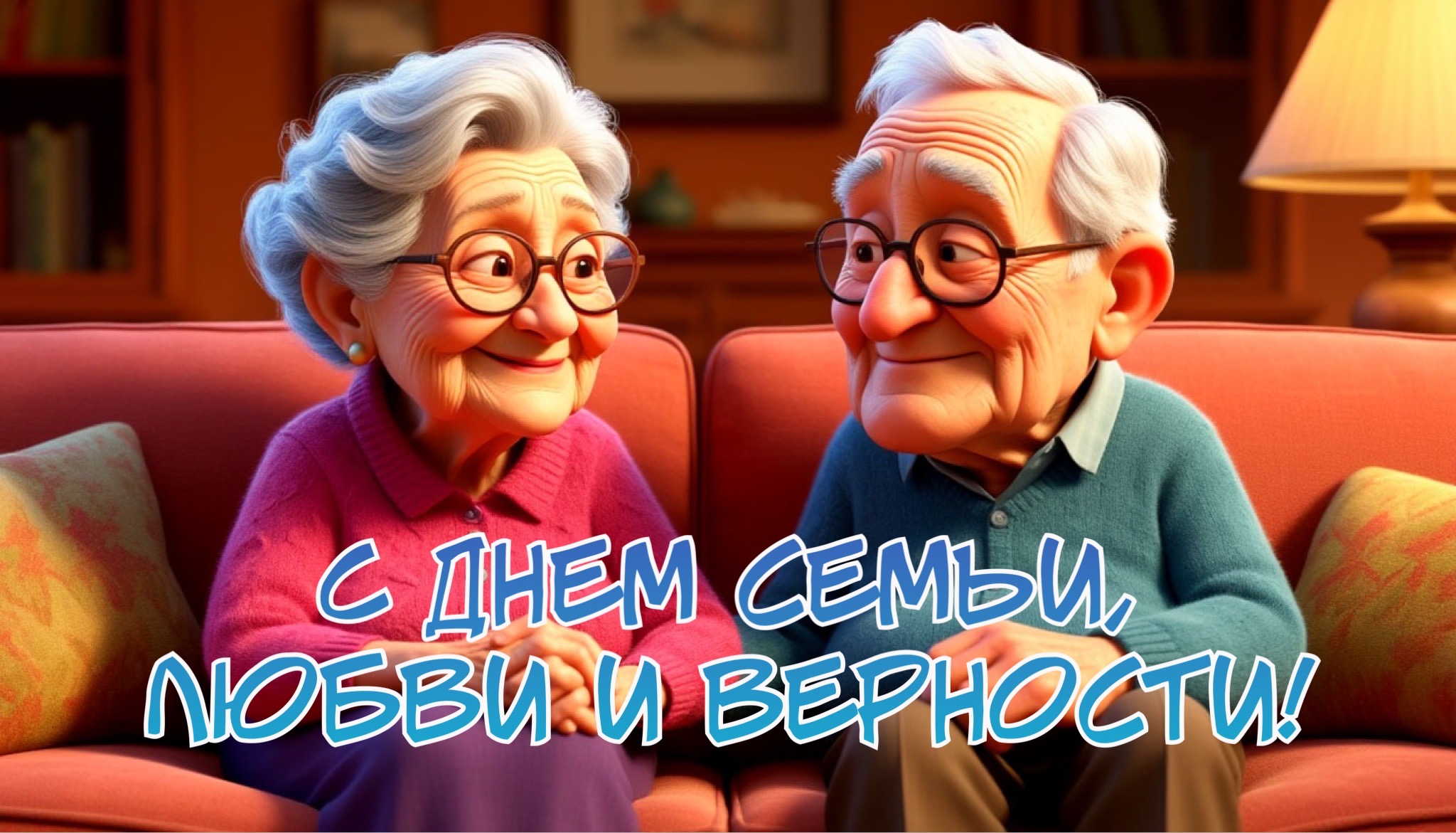 Открытка с Днем семьи, любви и верности