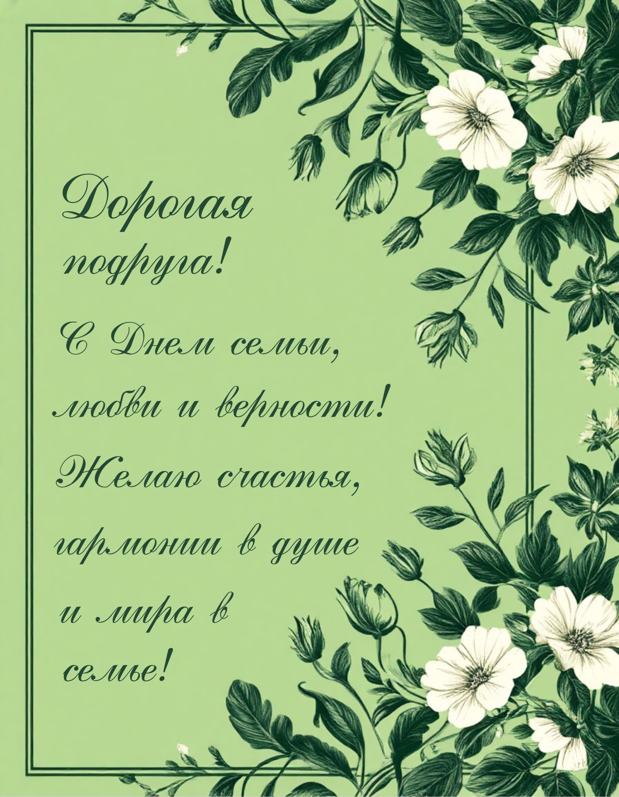 Открытка с Днем семьи, любви и верности
