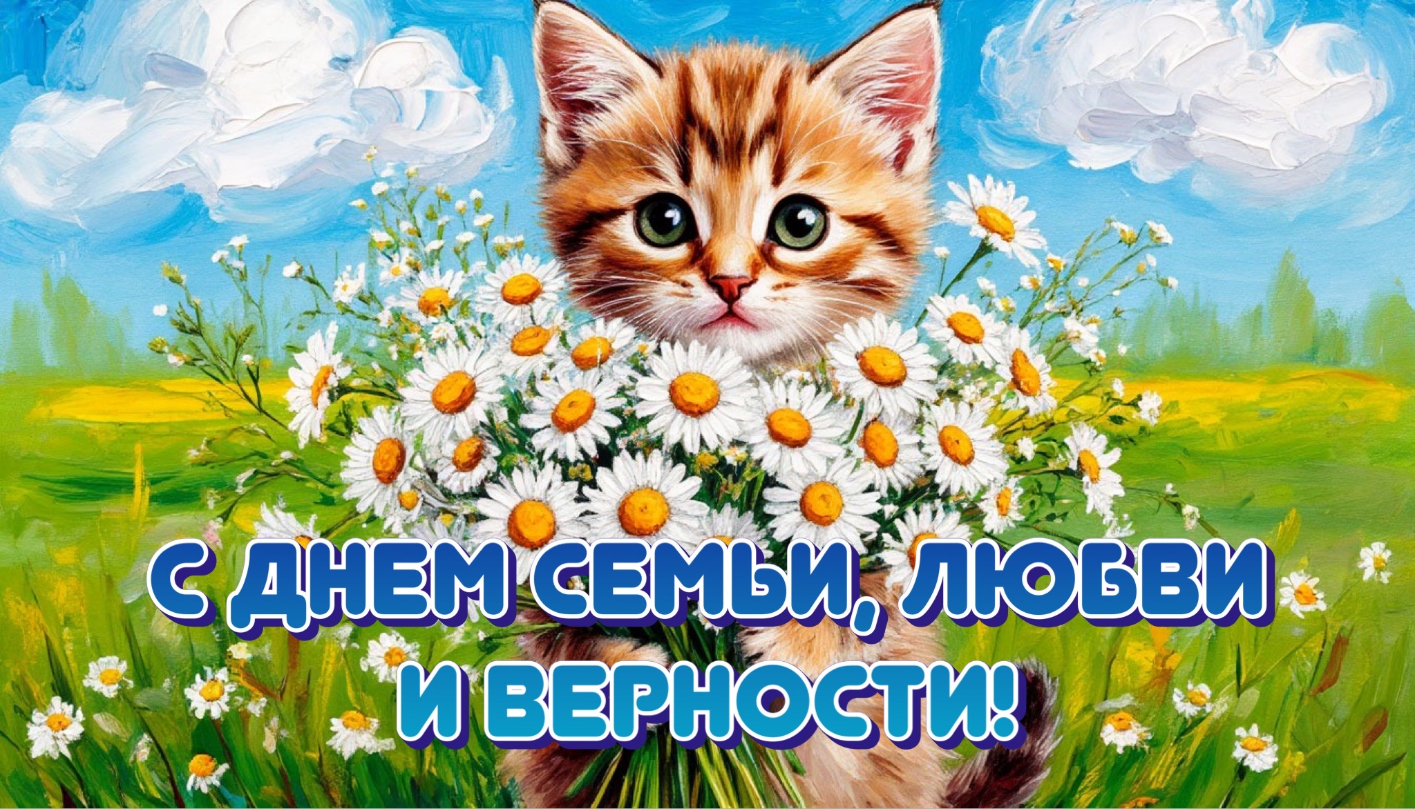 Открытка с Днем семьи, любви и верности