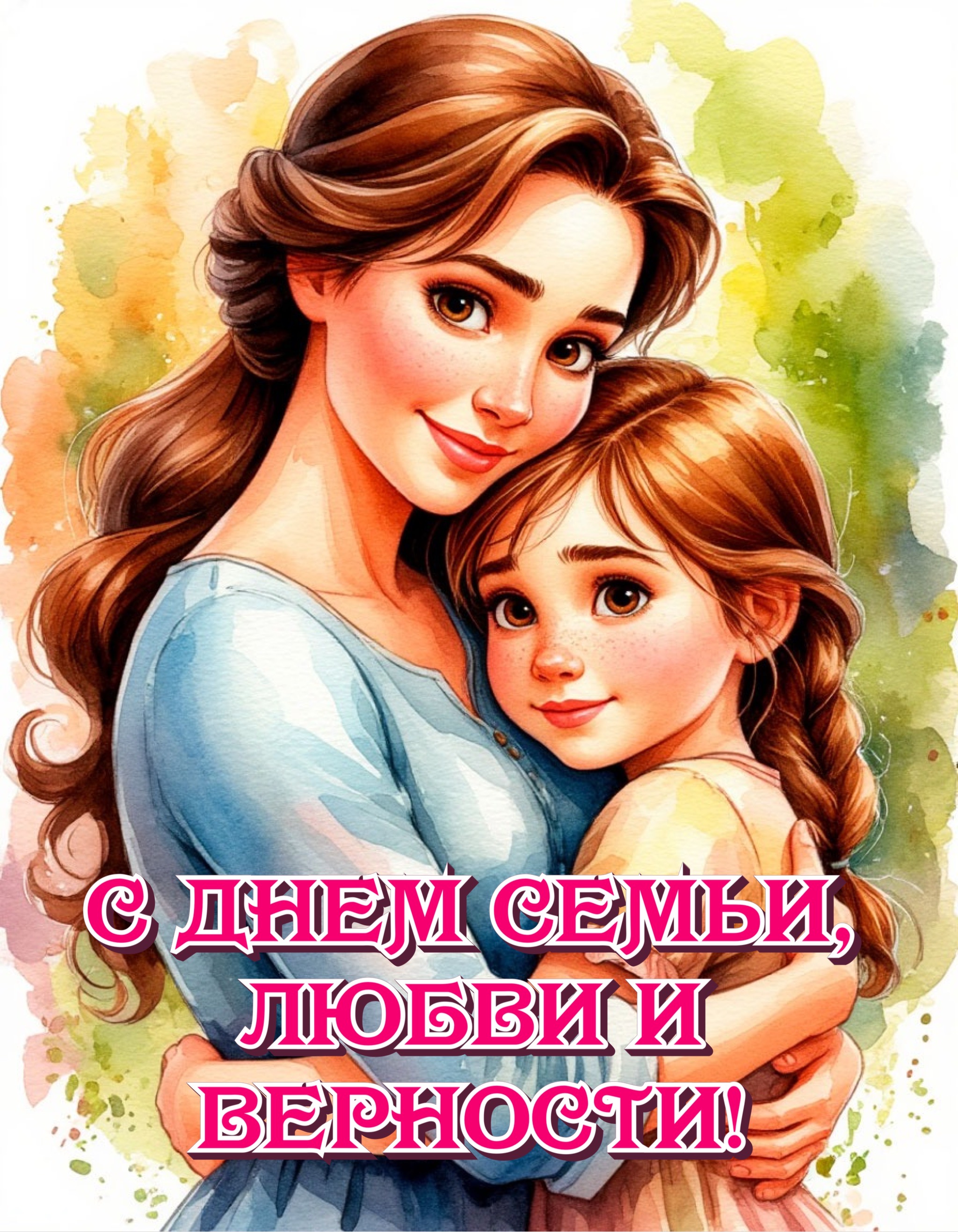 Открытка с Днем семьи, любви и верности