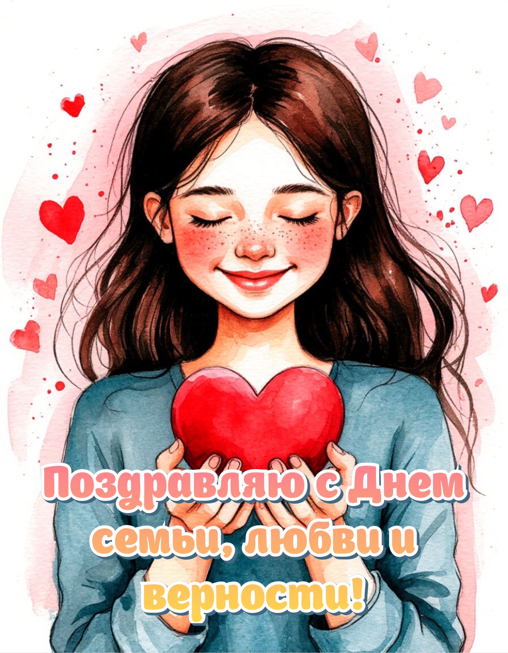 Открытка с Днем семьи, любви и верности
