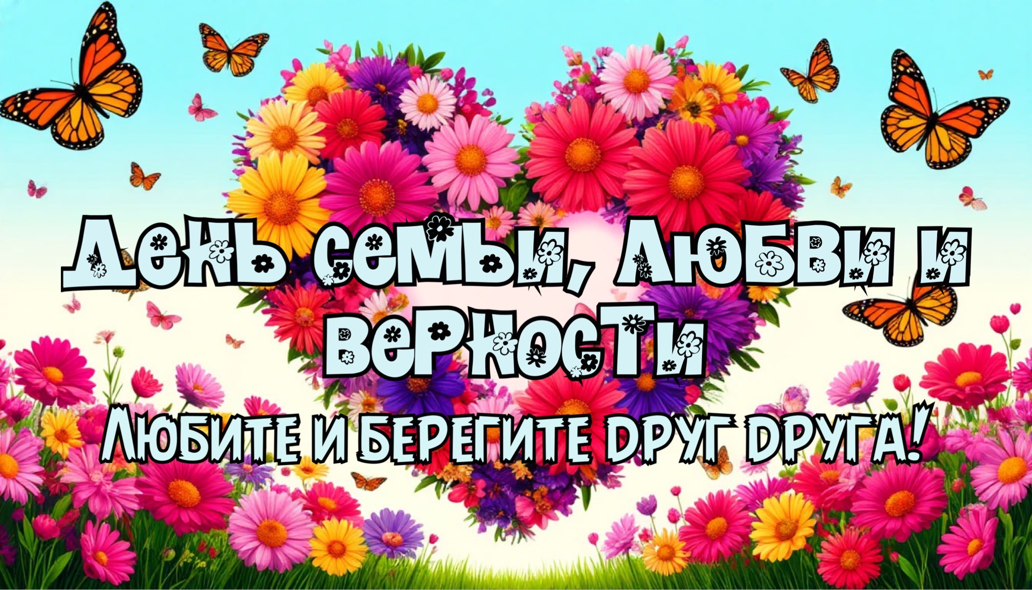 Открытка с Днем семьи, любви и верности