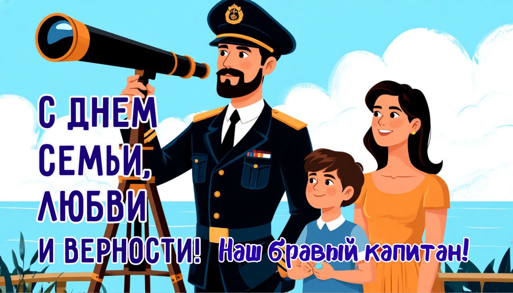 Открытка с Днем семьи, любви и верности
