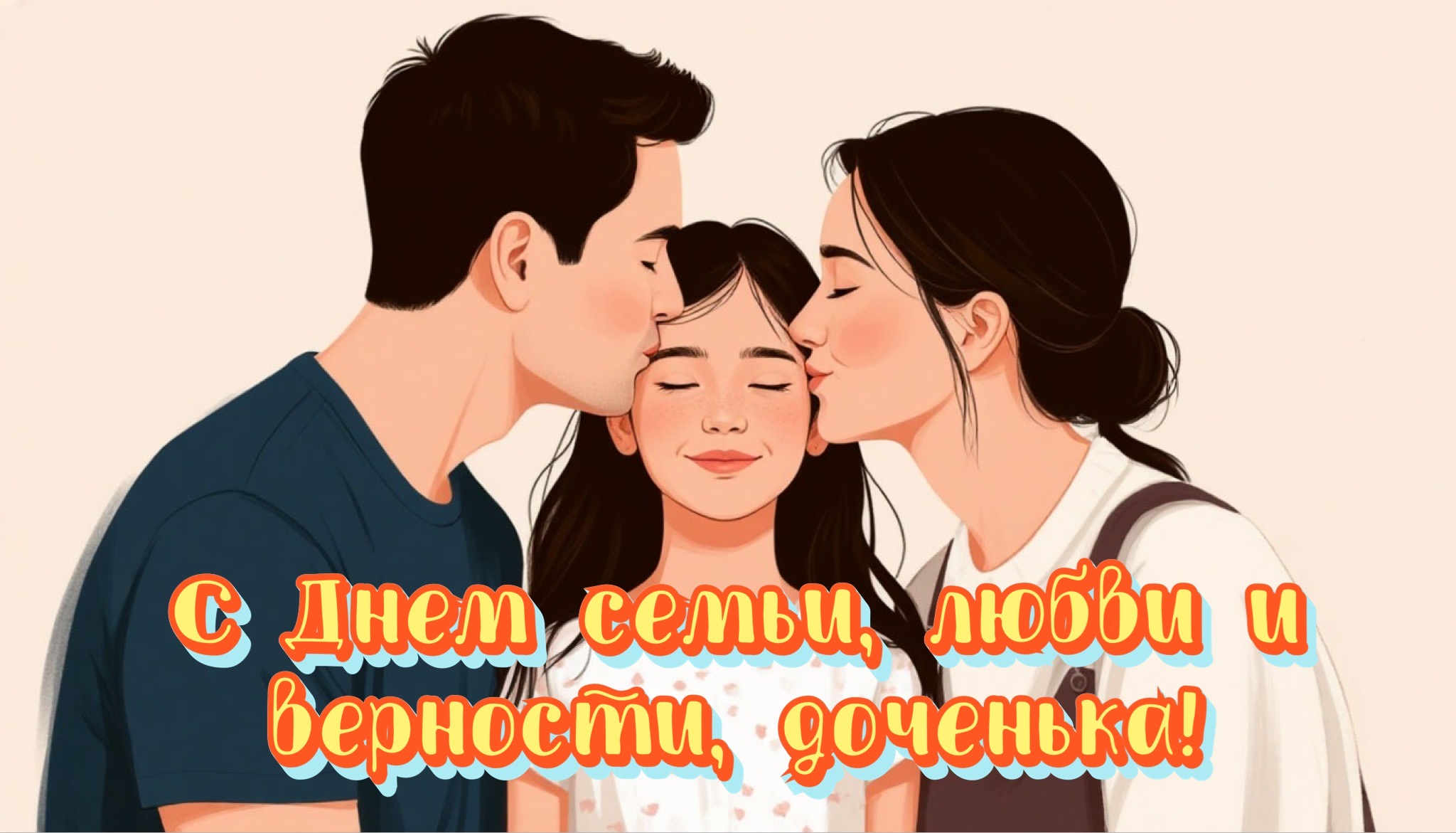 Открытка с Днем семьи, любви и верности