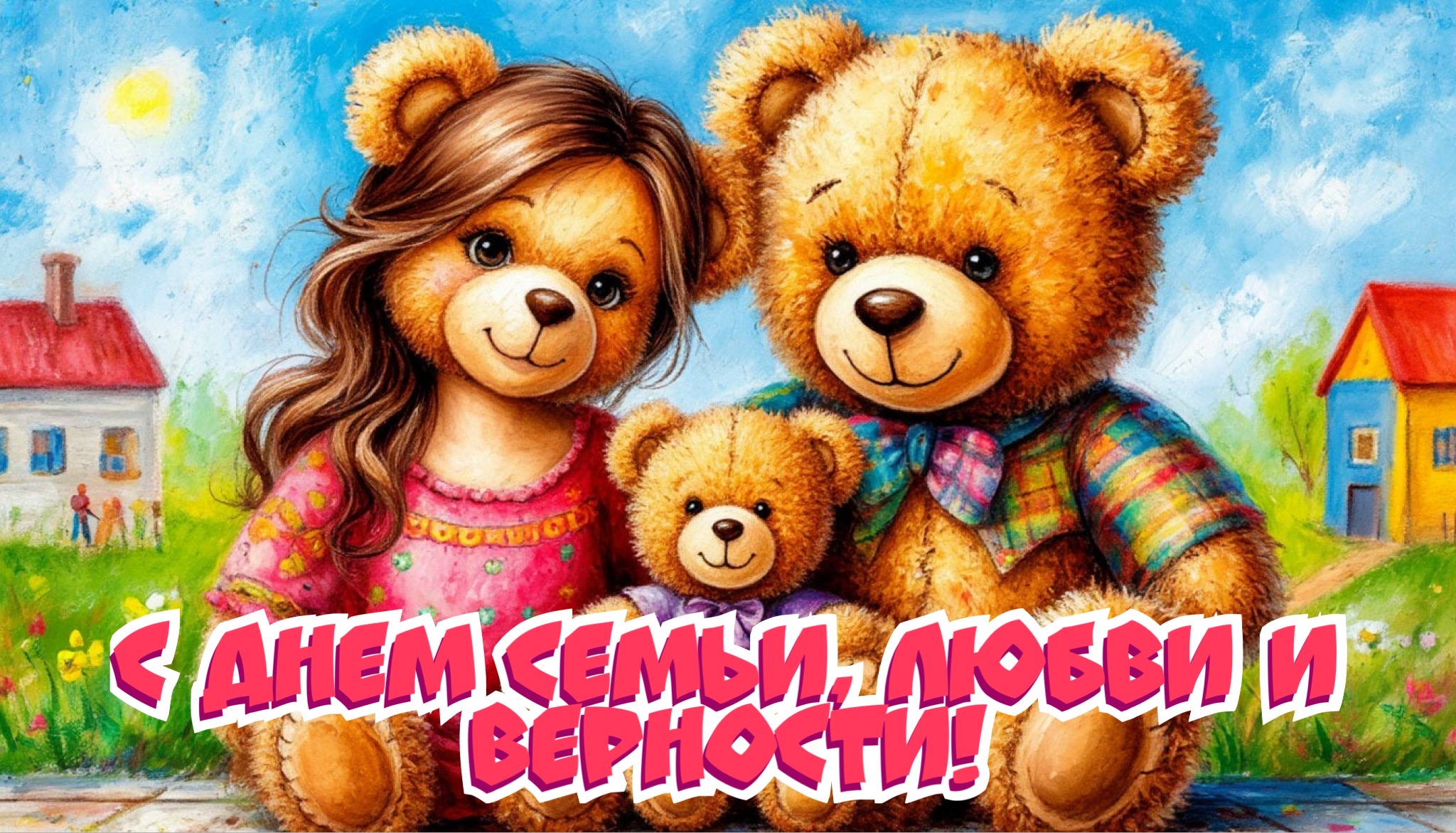 Открытка с Днем семьи, любви и верности