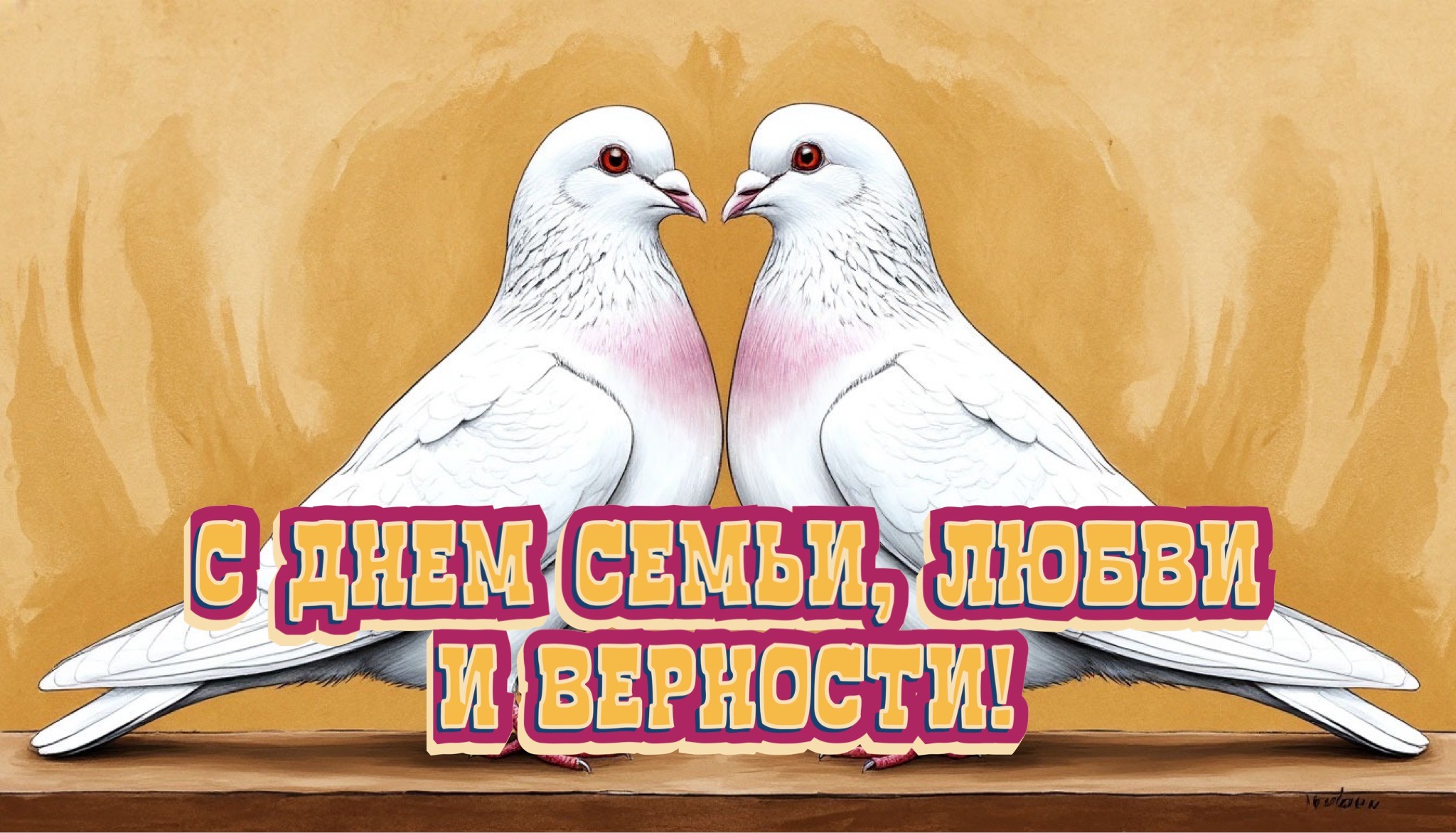 Открытка с Днем семьи, любви и верности