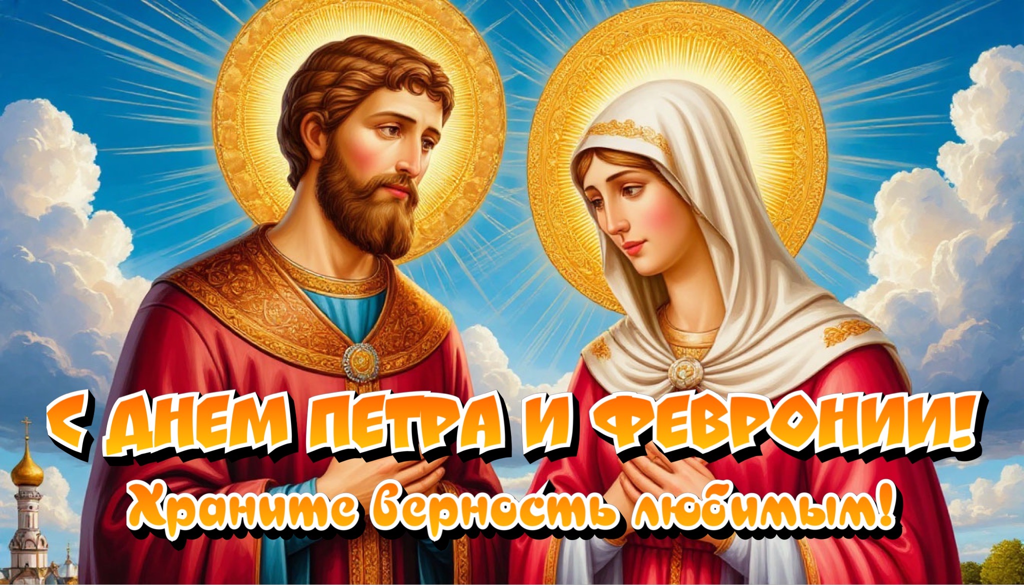 Открытка с Днем Петраи и Февронии