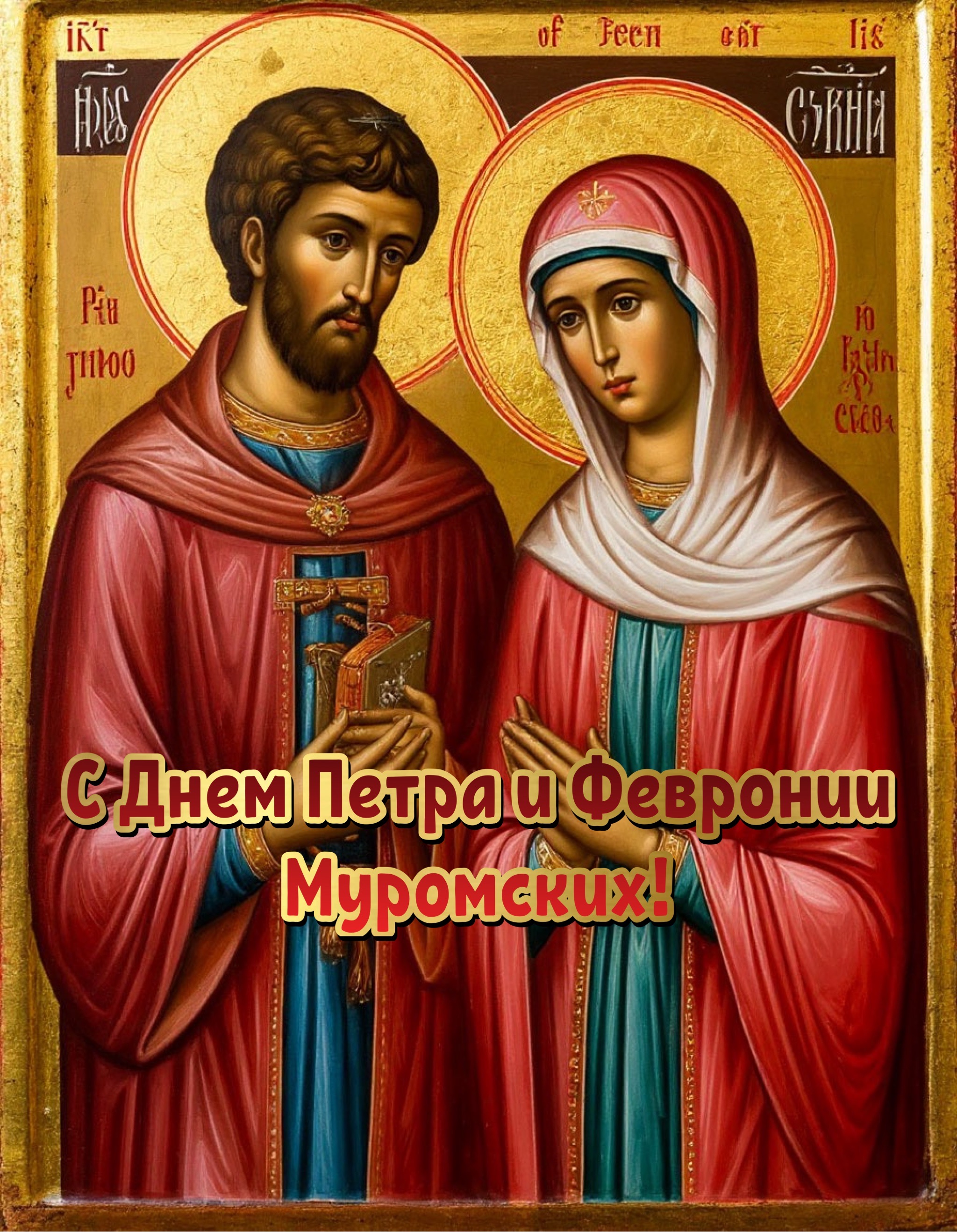 Открытка с Днем Петра и Февронии