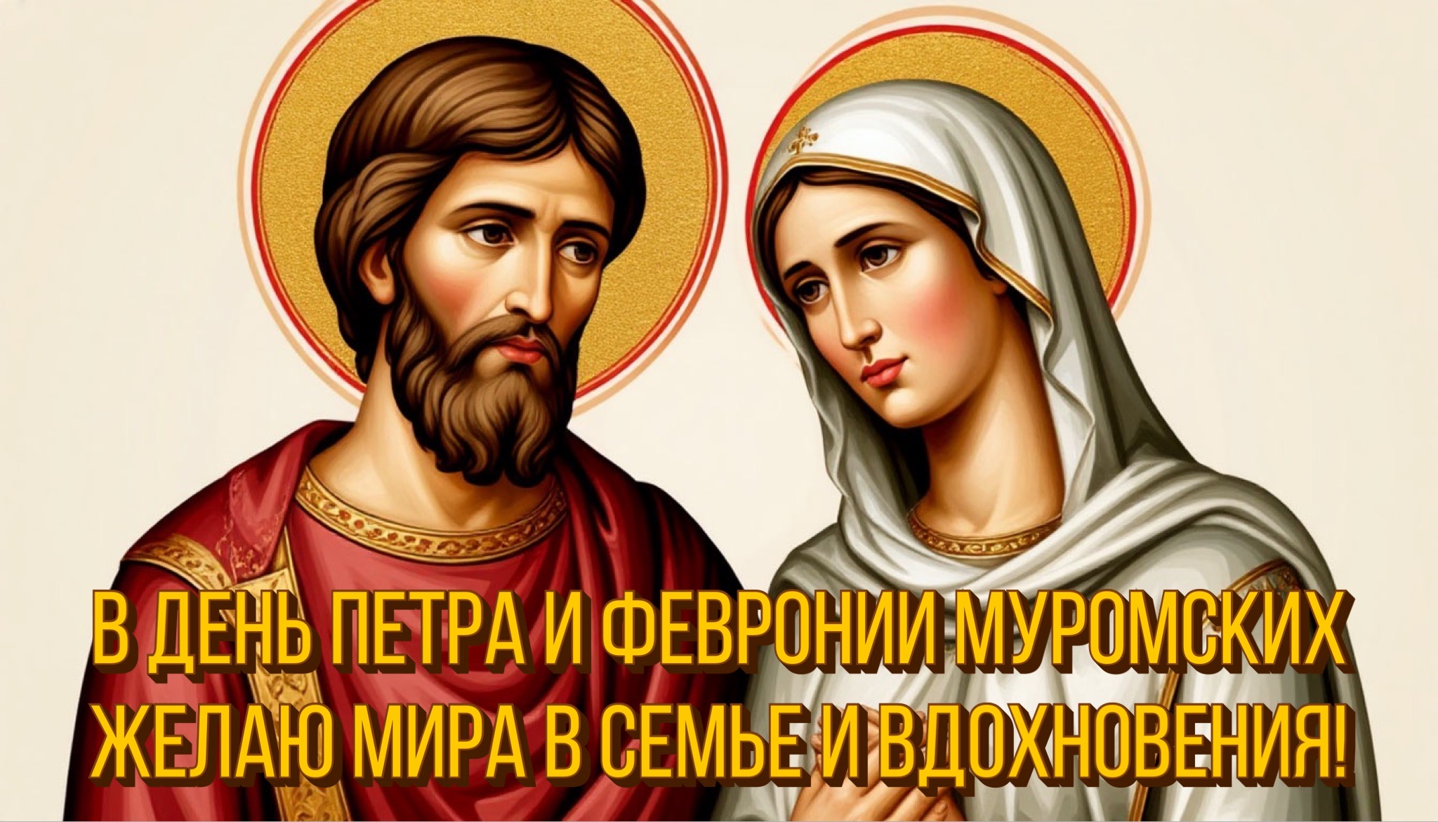 Открытка с Днем Петра и Февронии
