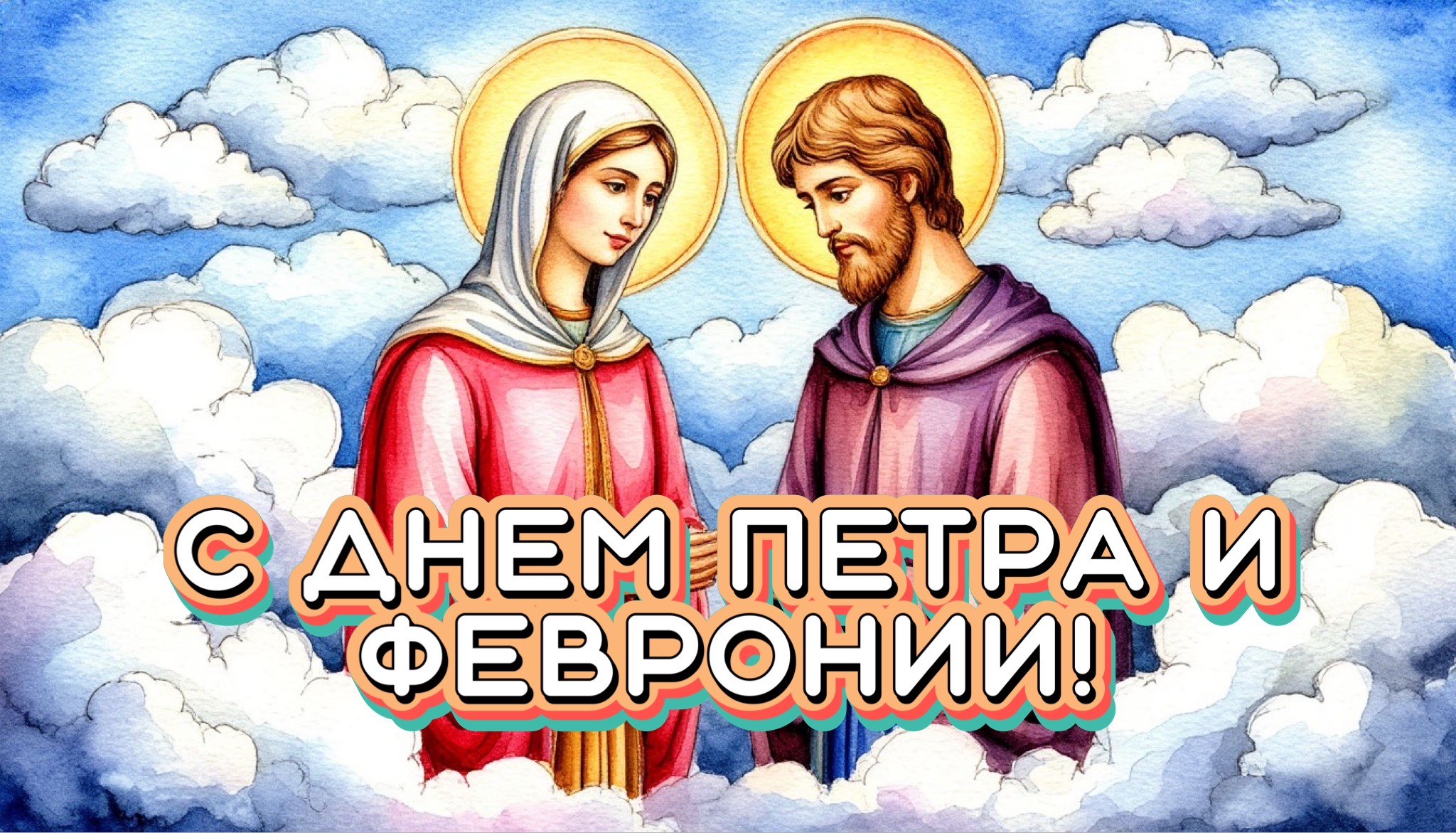 Открытка с Днем Петра и Февронии
