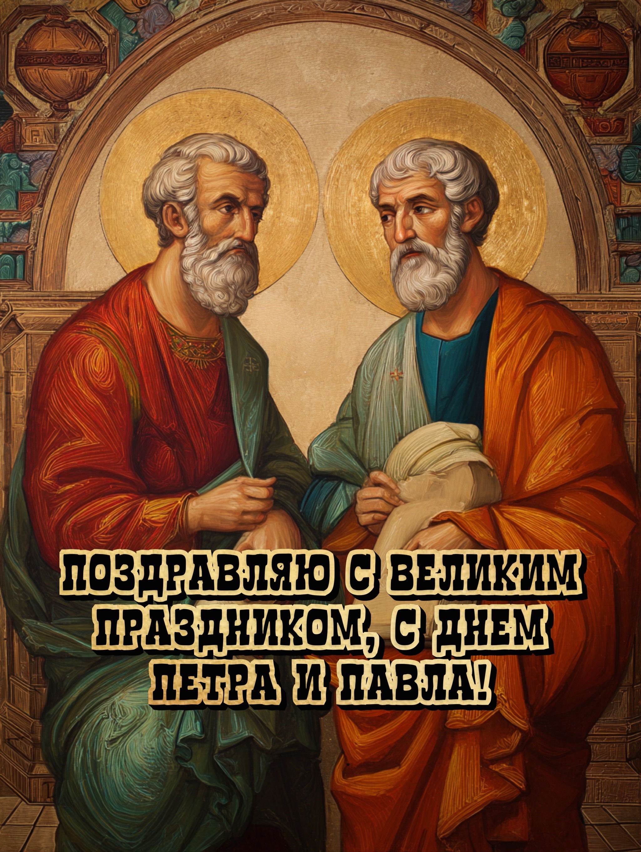 Открытка с Днем Петра и Павла