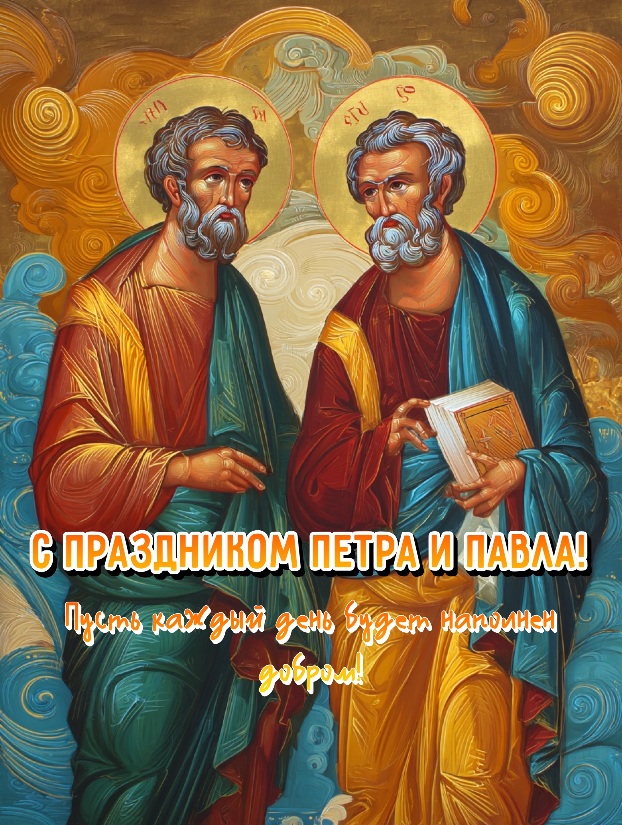 Открытка с Днем Петра и Павла