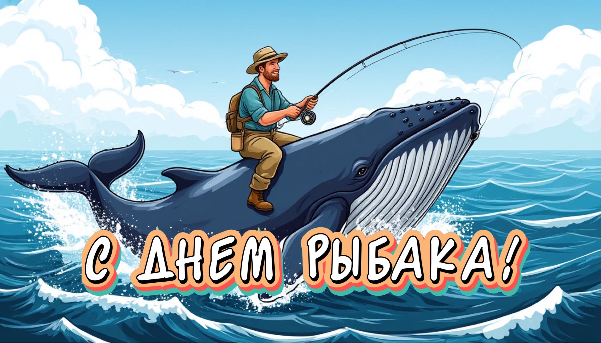 Открытка с Днем рыбака