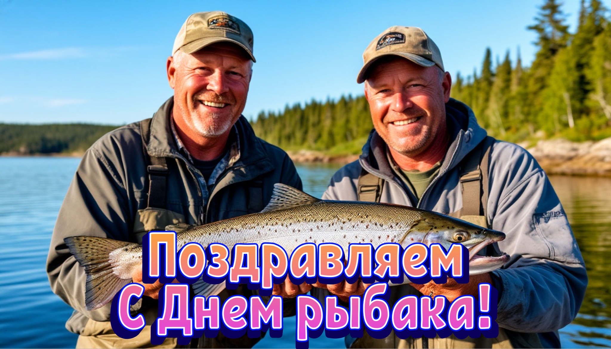 Открытка с Днем рыбака