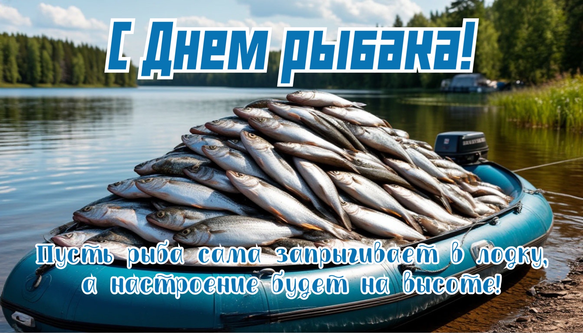 Открытка с Днем рыбака