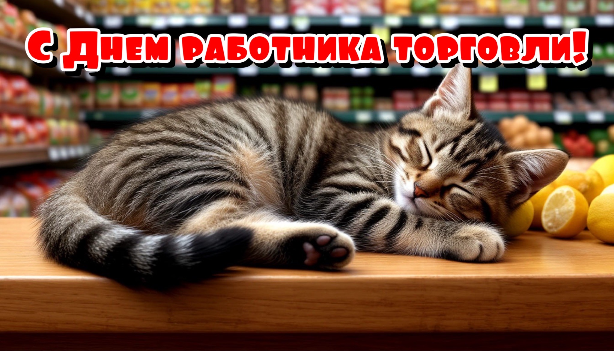 Открытка с Днем работника торговли