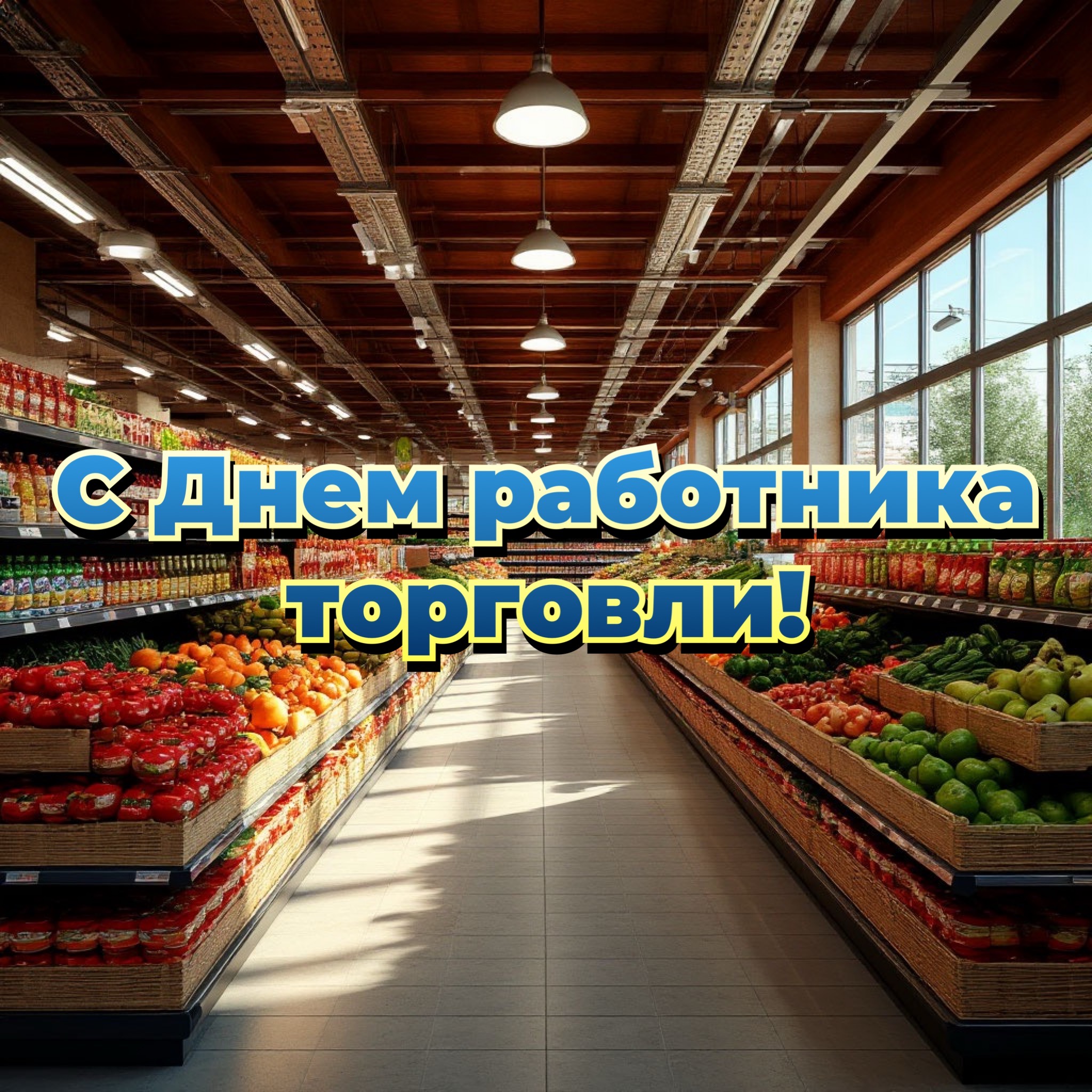 Открытка с Днем работника торговли