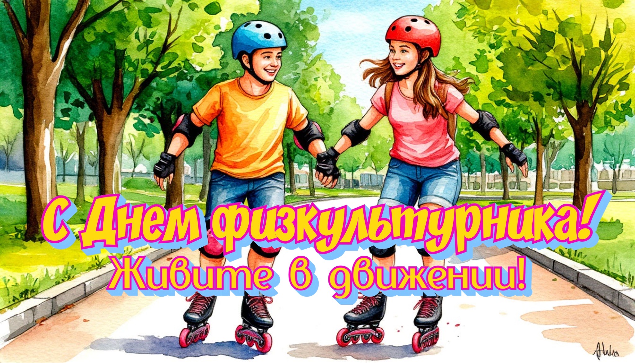 Открытка с Днем физкультурника