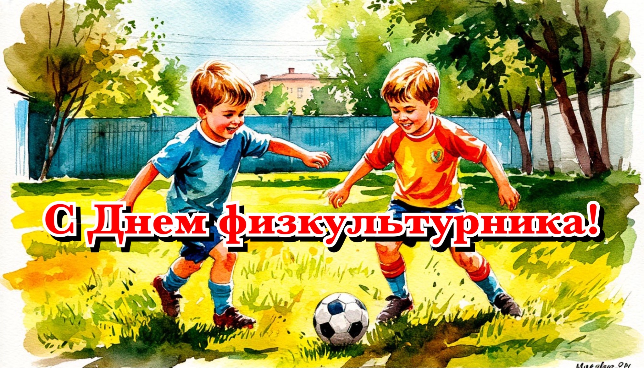 Открытка с Днем физкультурника