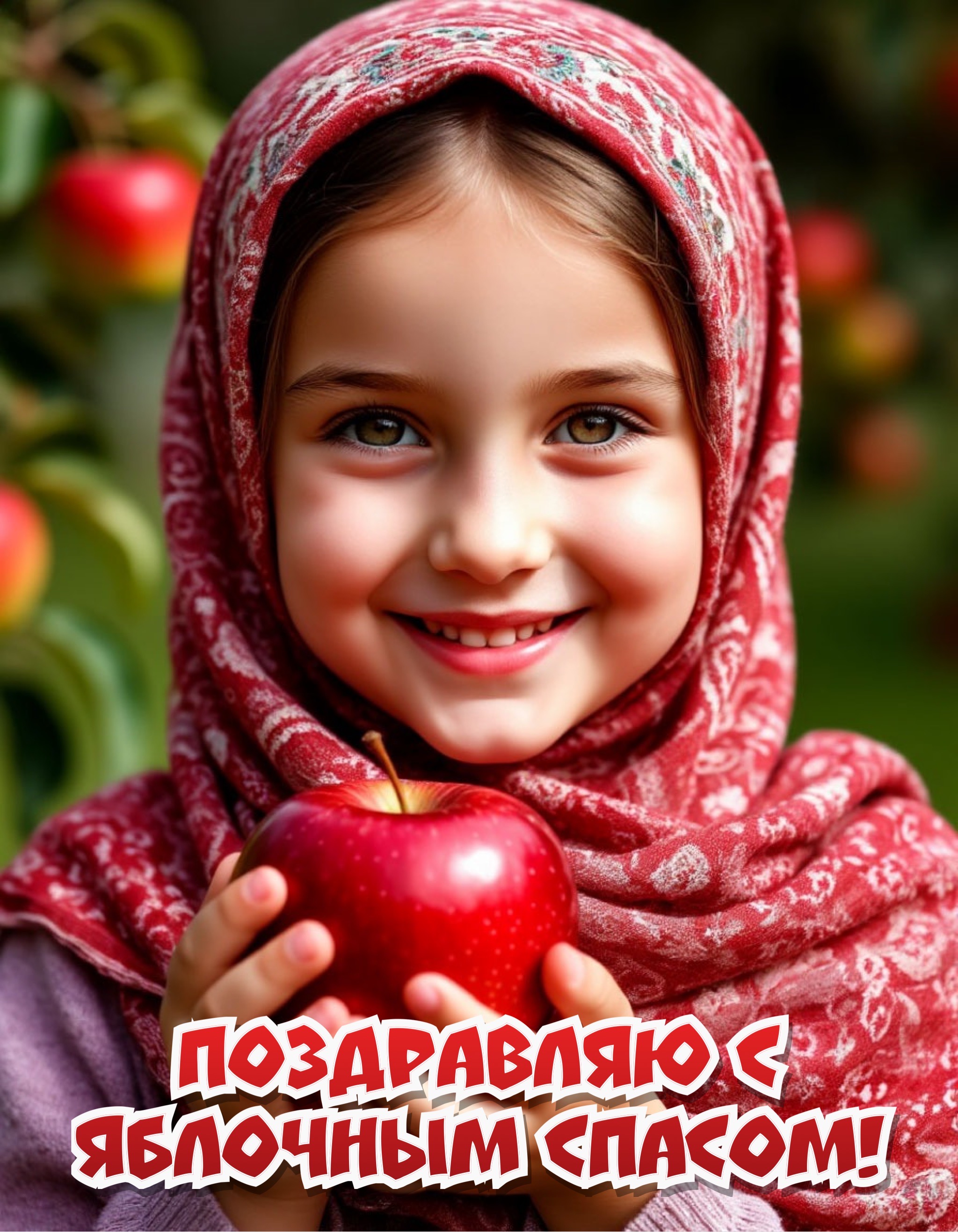 Открытка с Яблочным Спасом и Преображением Господним