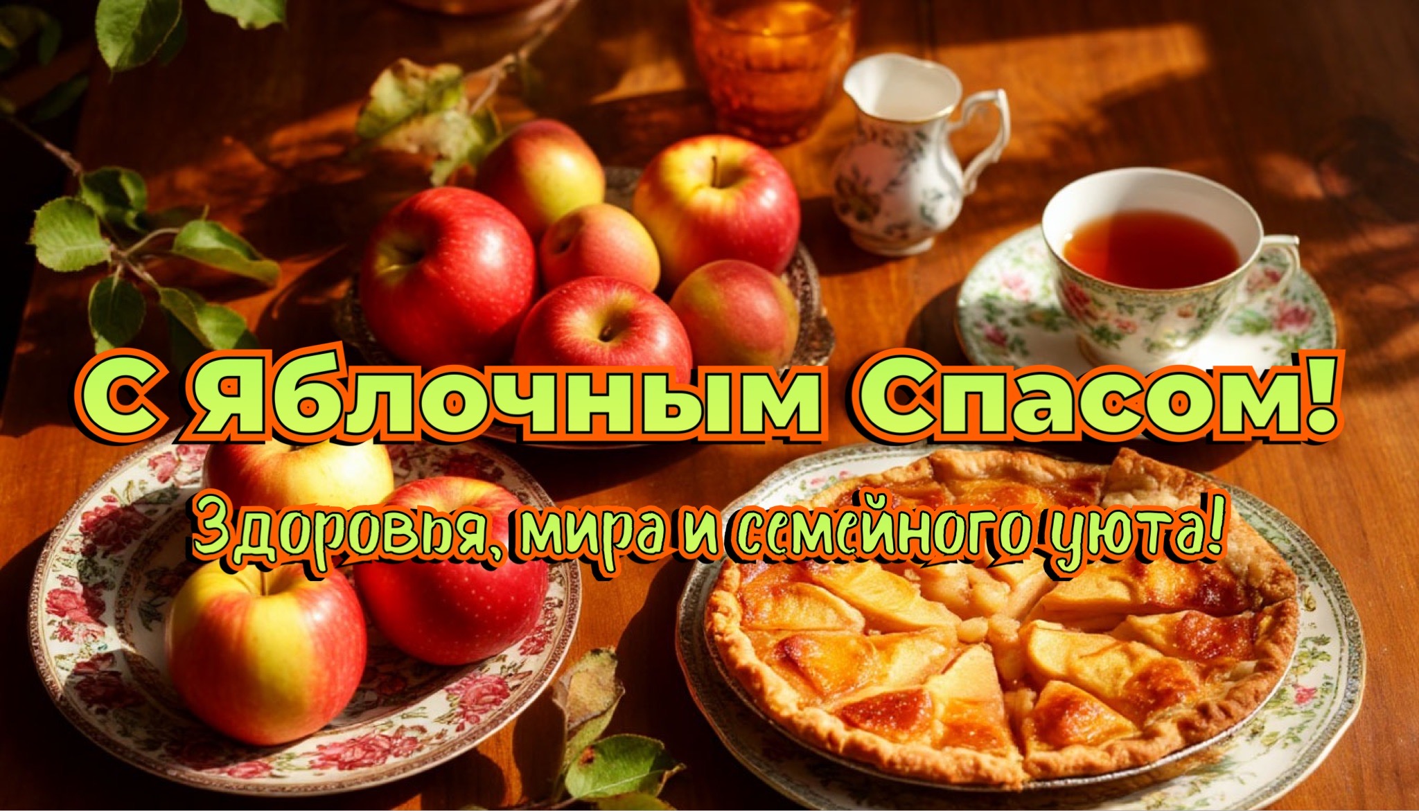 Открытка с Яблочным Спасом