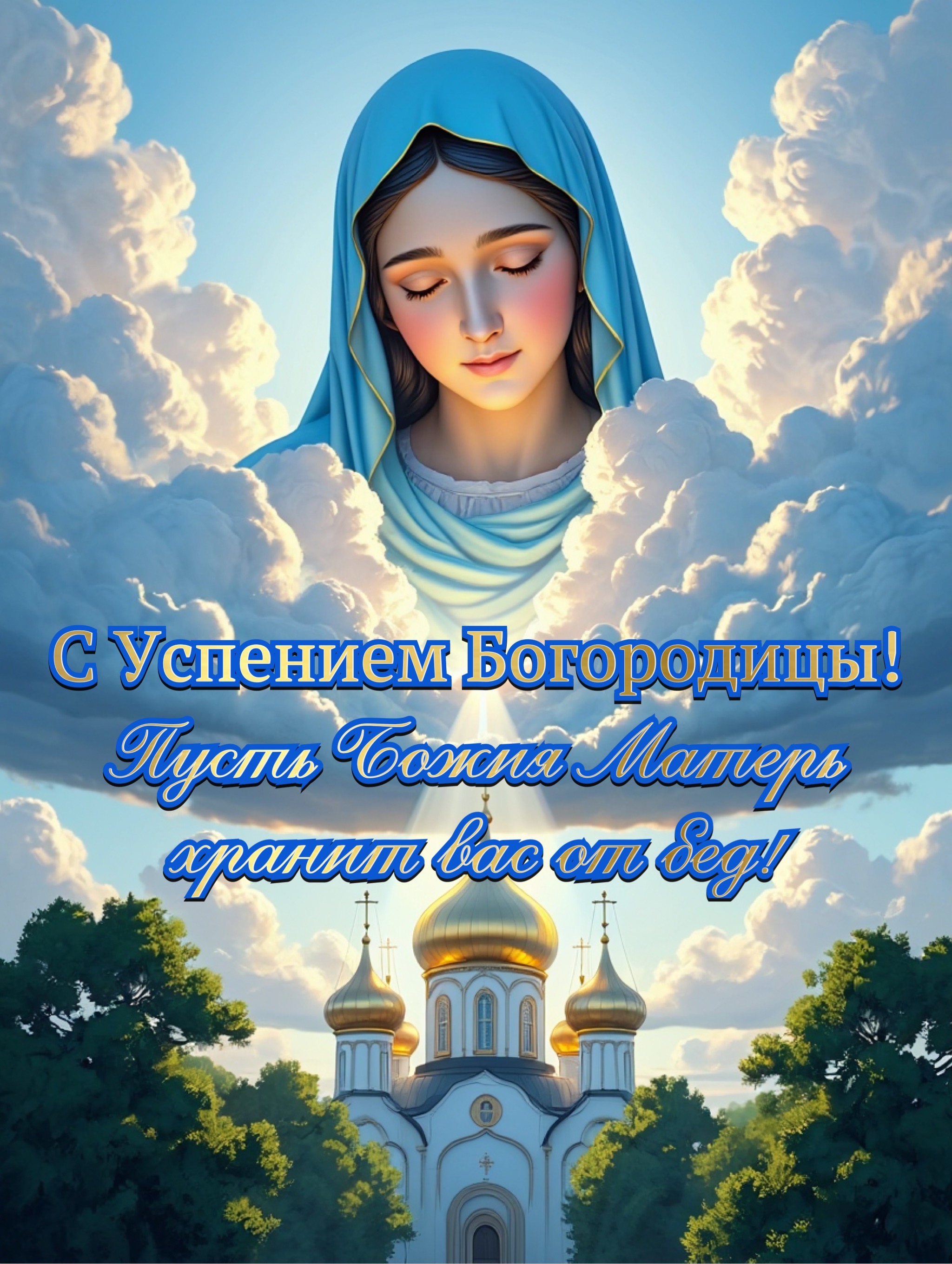 Открытка с Успением Богородицы