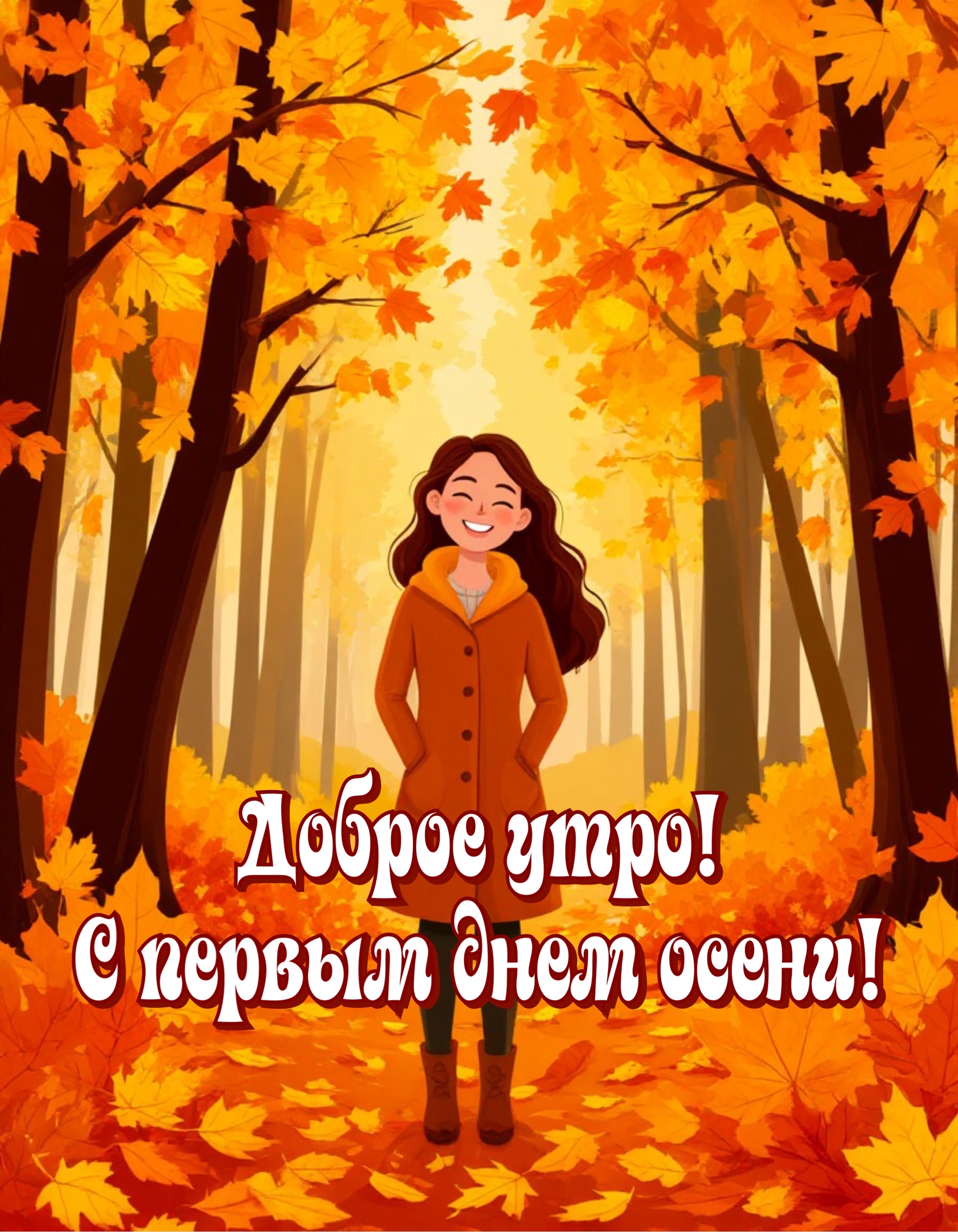 Открытка с первым днем осени