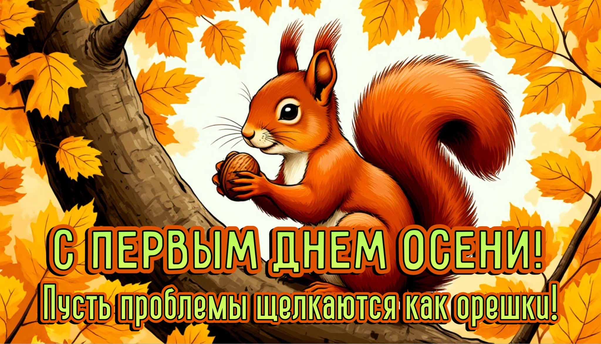 Открытка с первым днем осени