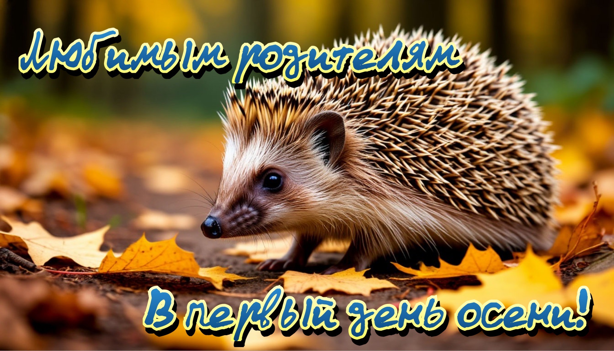 Открытка с первым днем осени