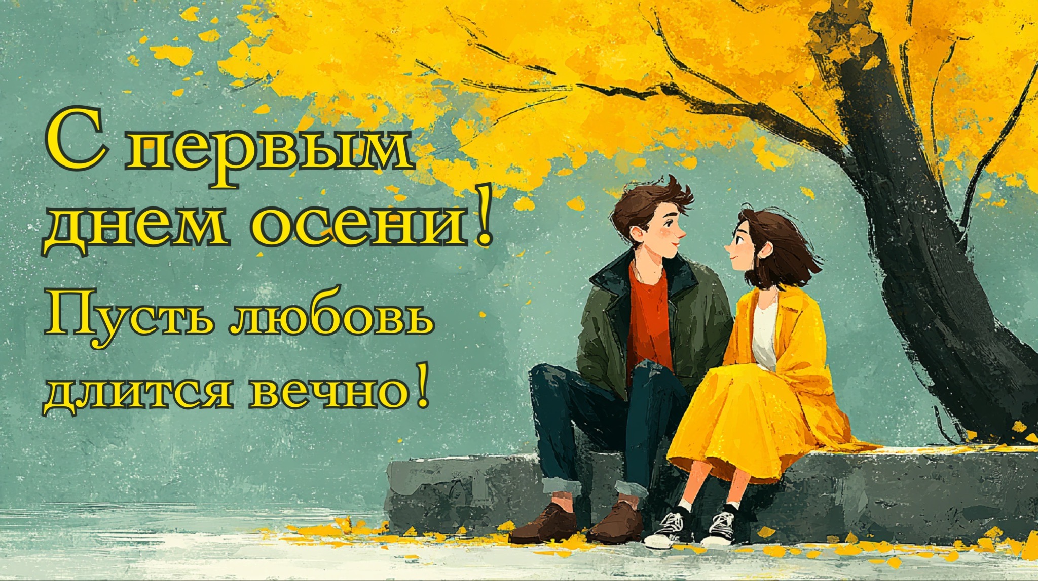 Открытка с первым днем осени