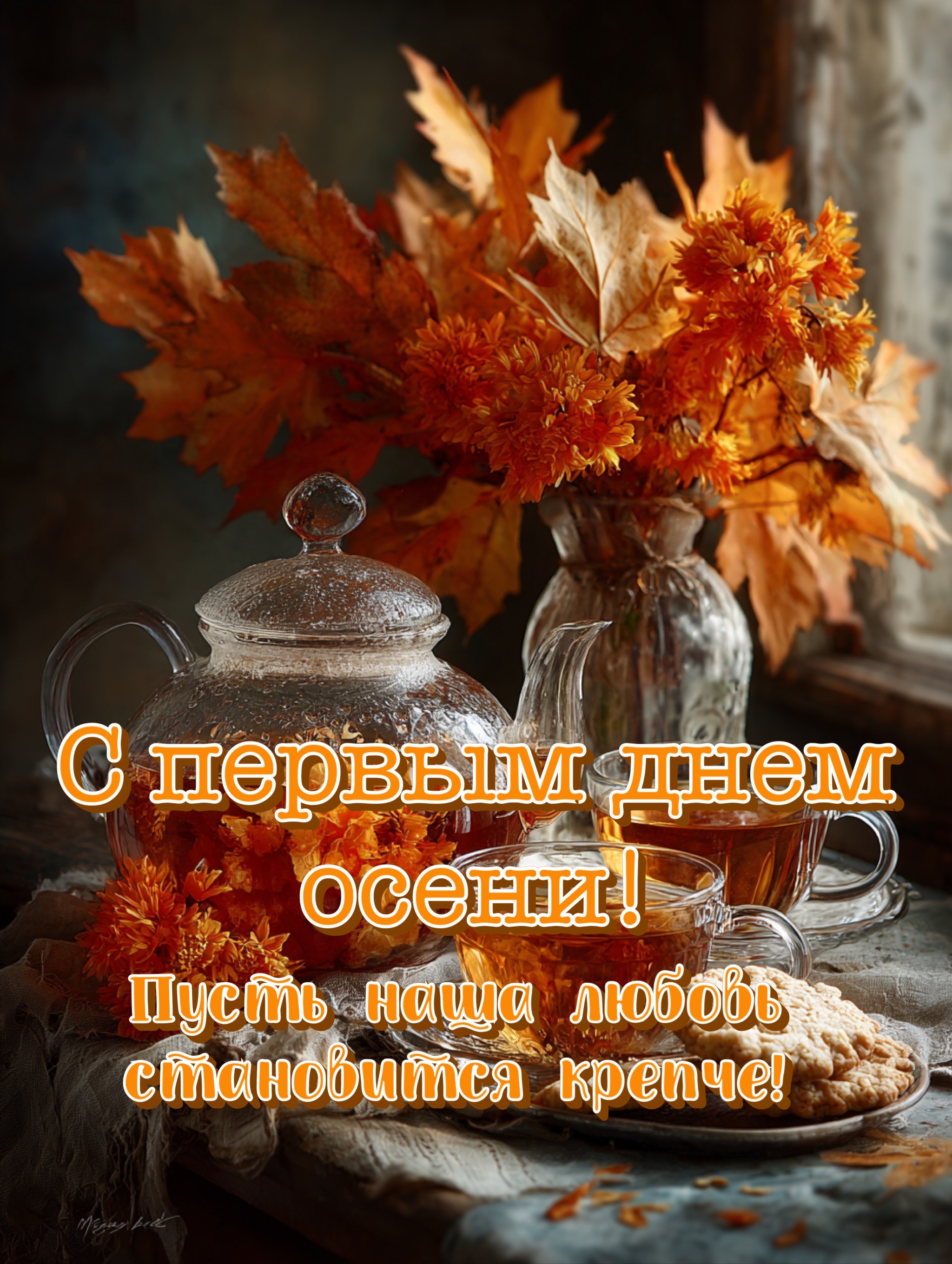 Открытка с первым днем осени