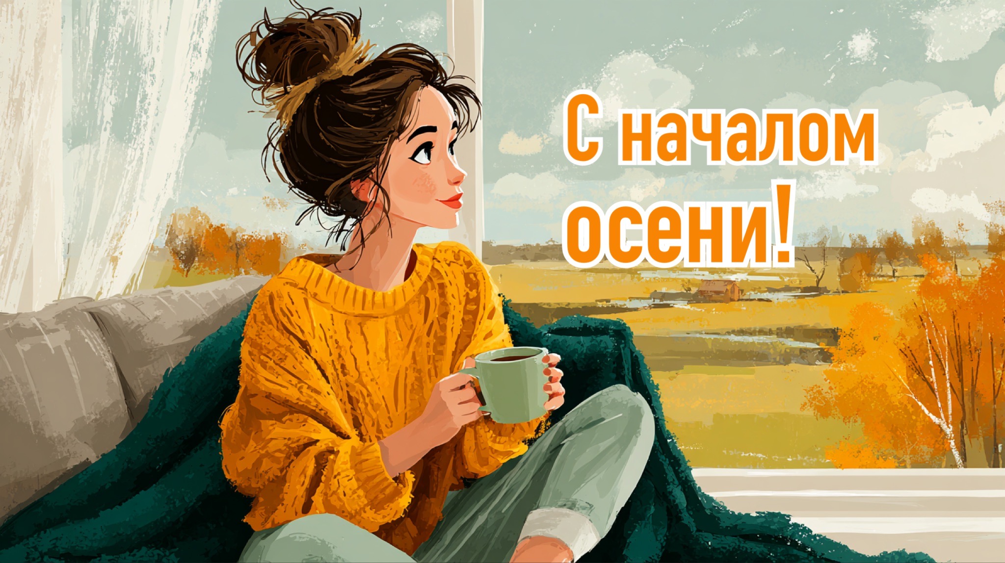 Открытка с первым днем осени