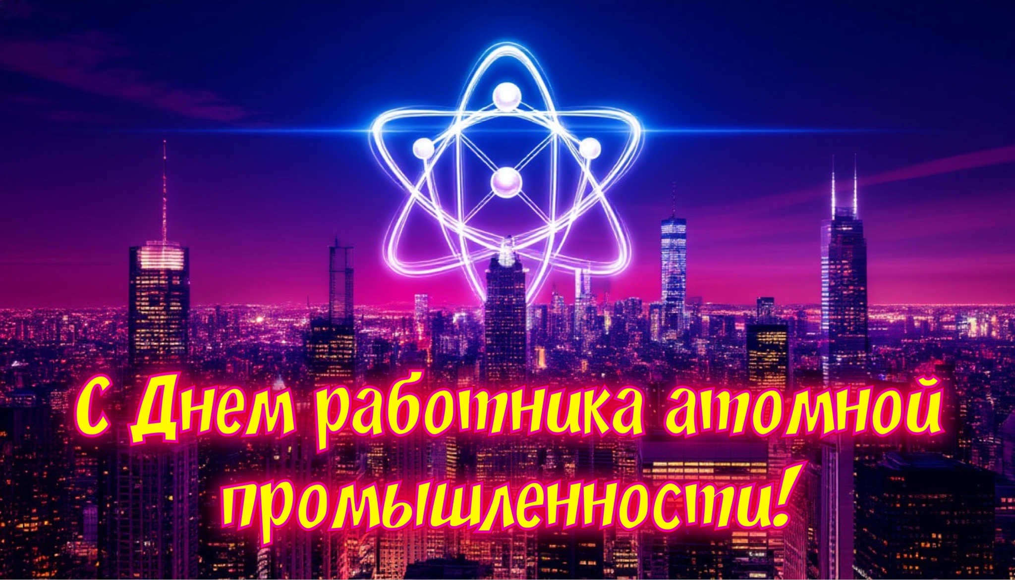 Открытка с Днем работника атомной промышленности