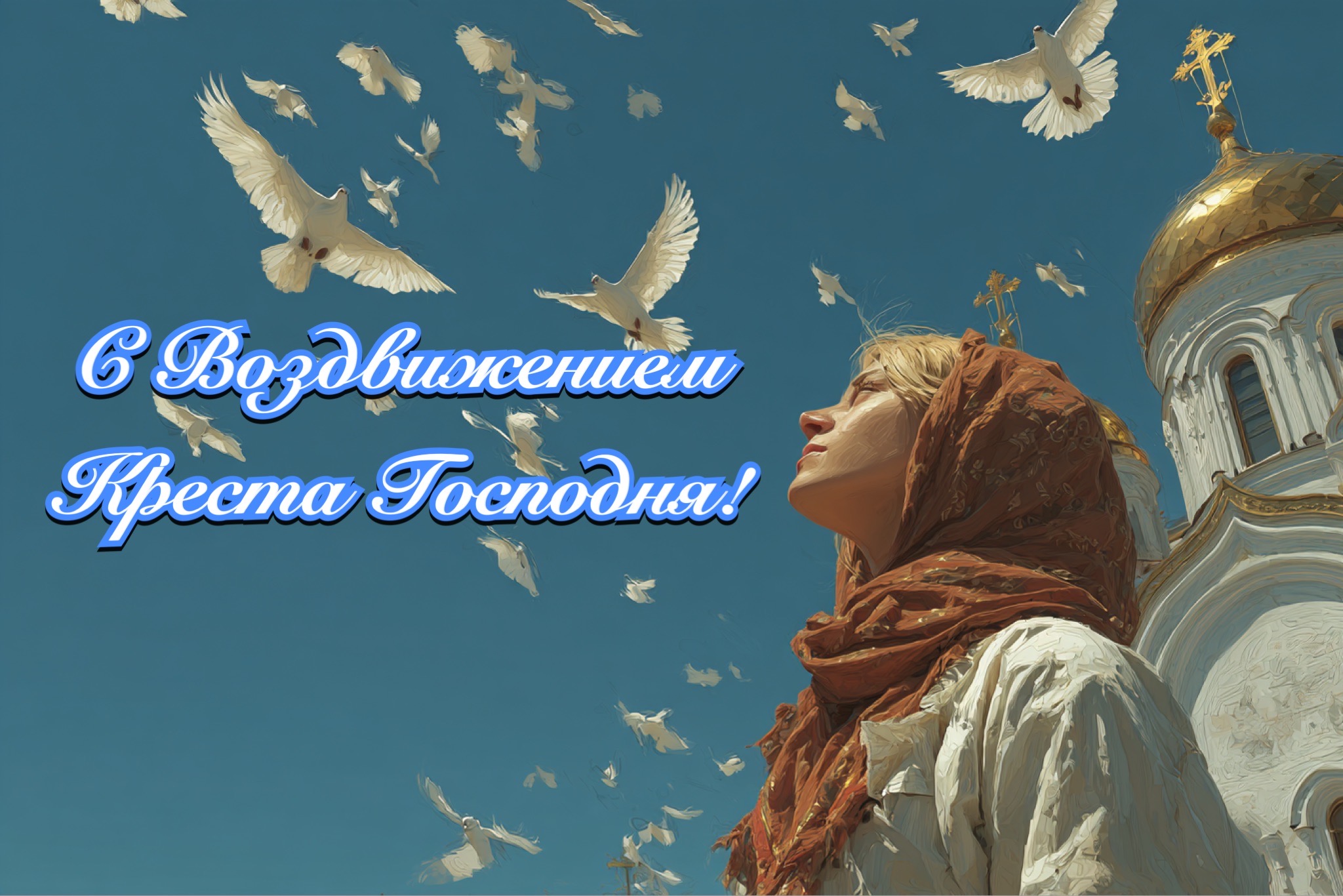 Открытка с Воздвижением Креста Господня