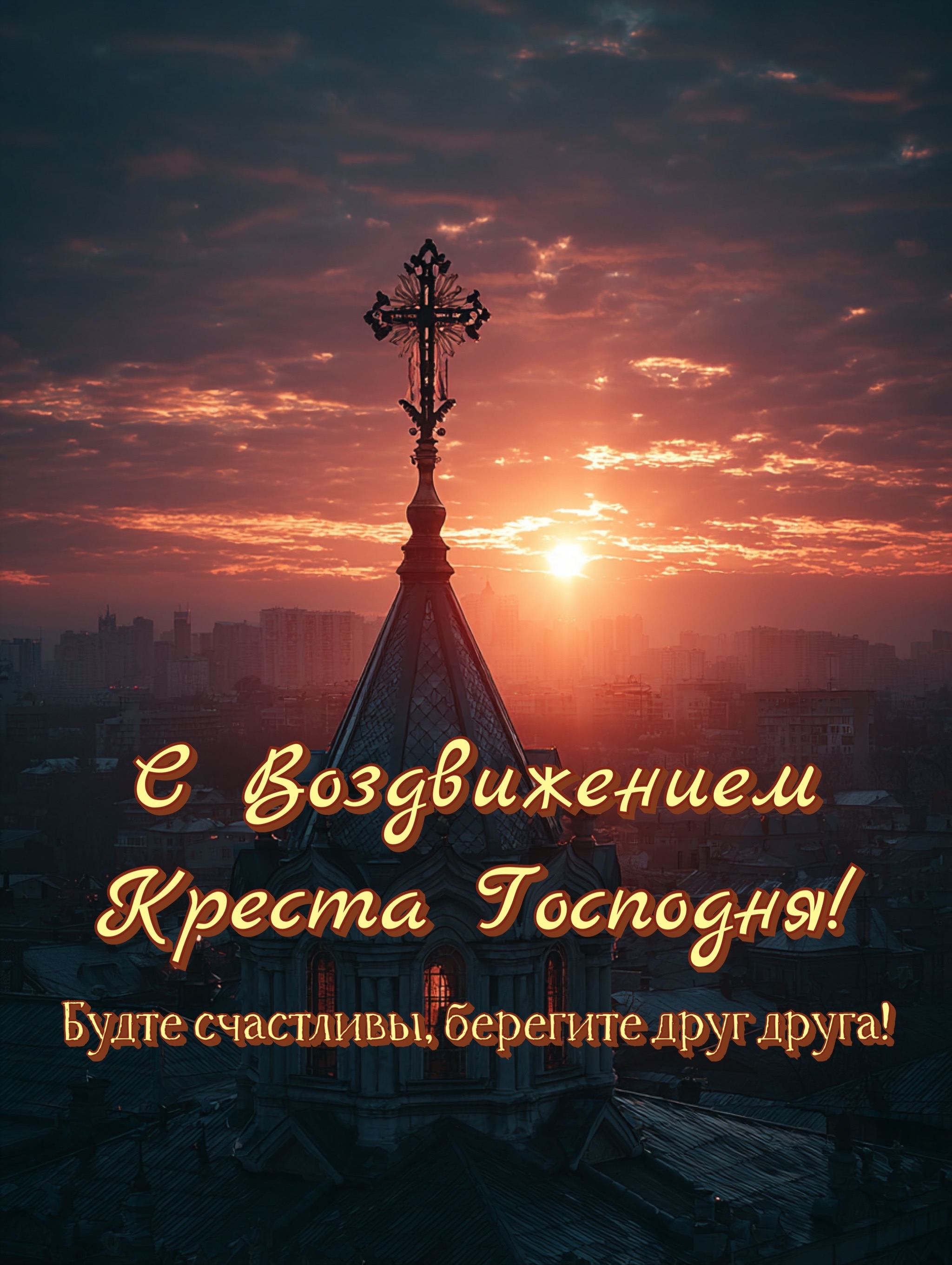 Открытка с Воздвижением Креста Господня