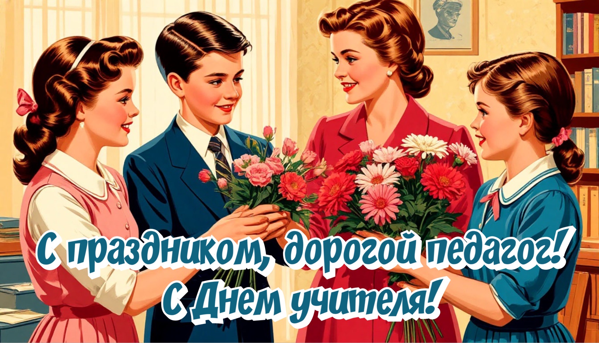Открытка с Днем учителя