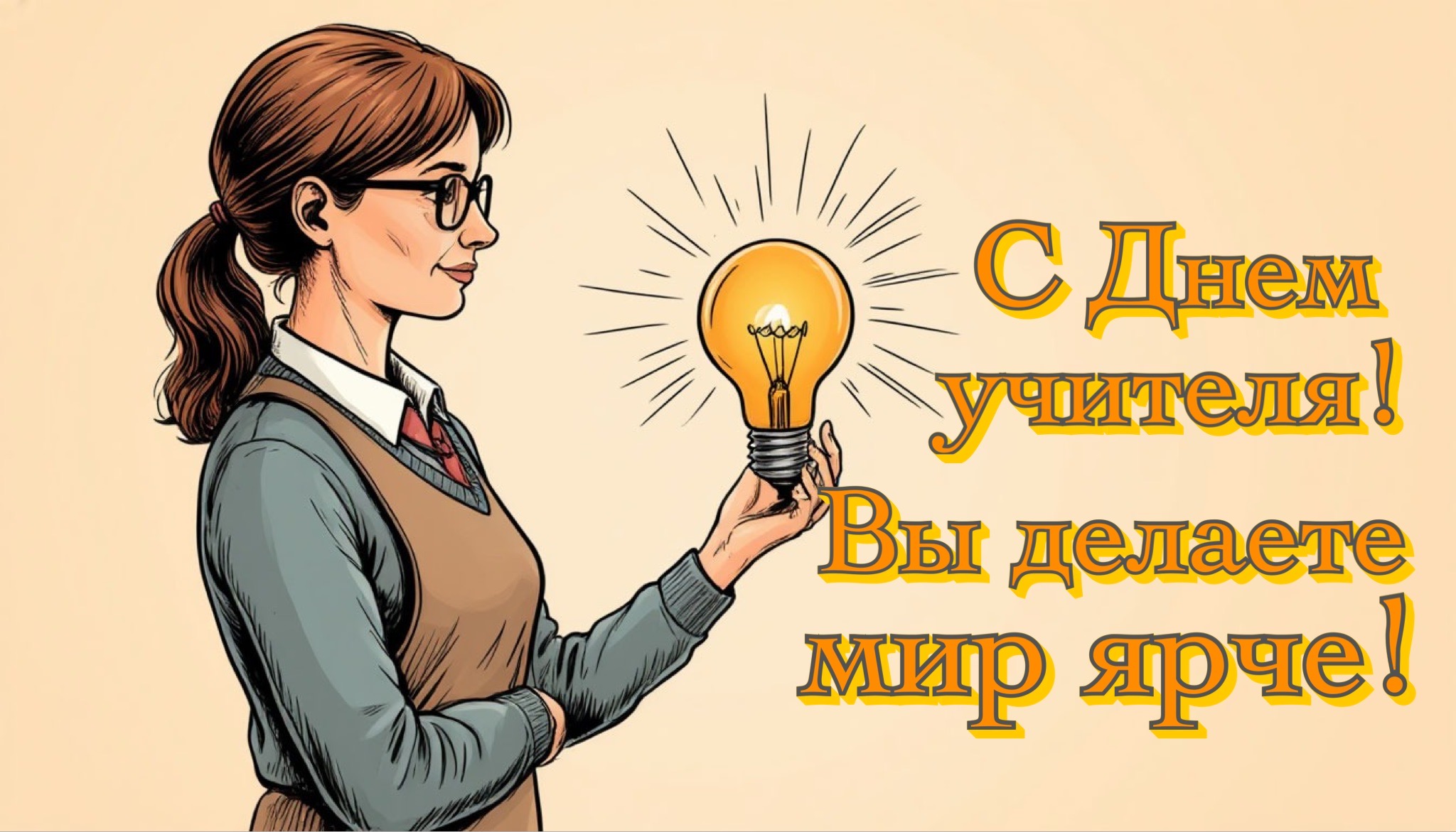 Открытка с Днем учителя