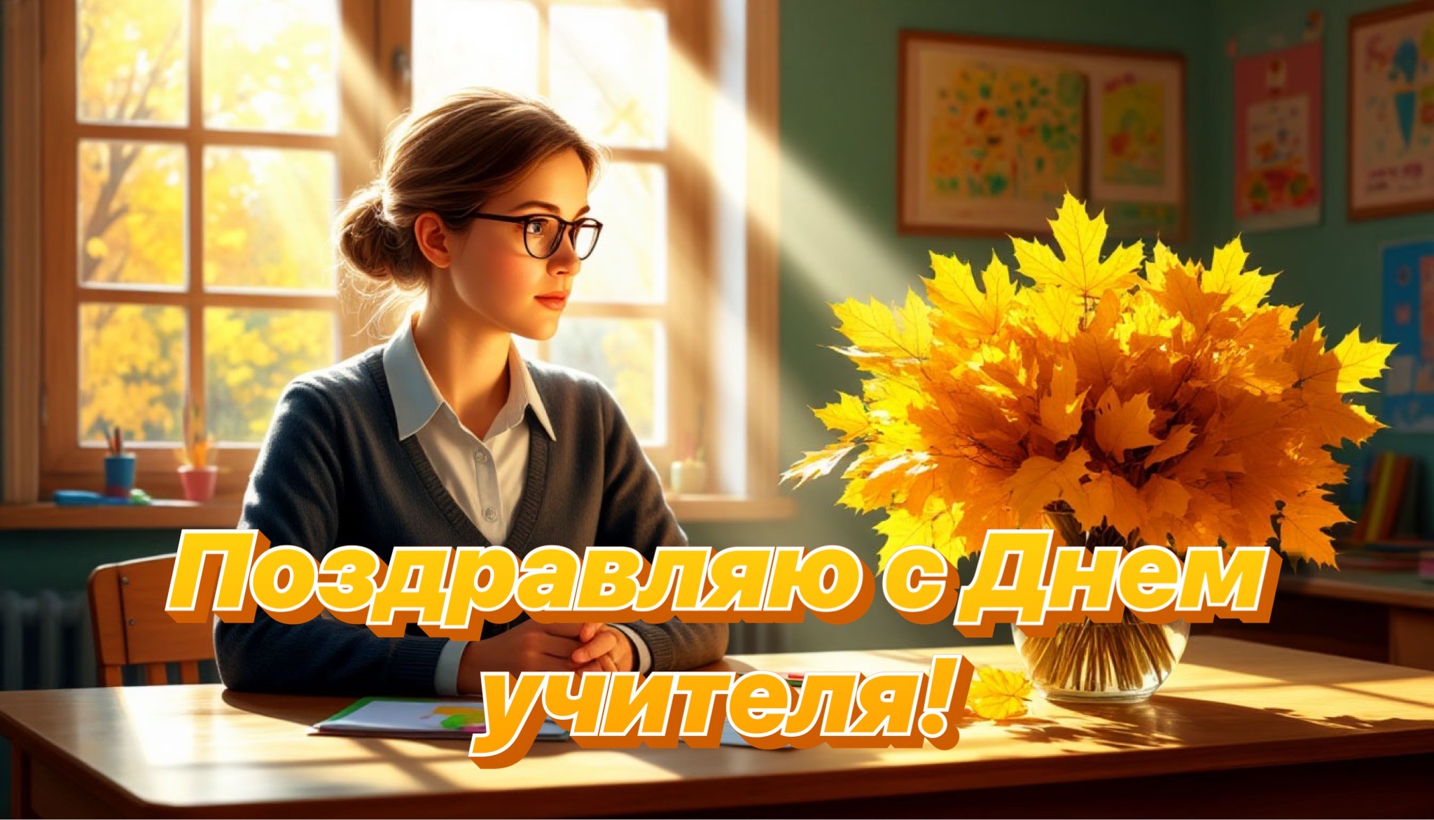 Открытка с Днем учителя
