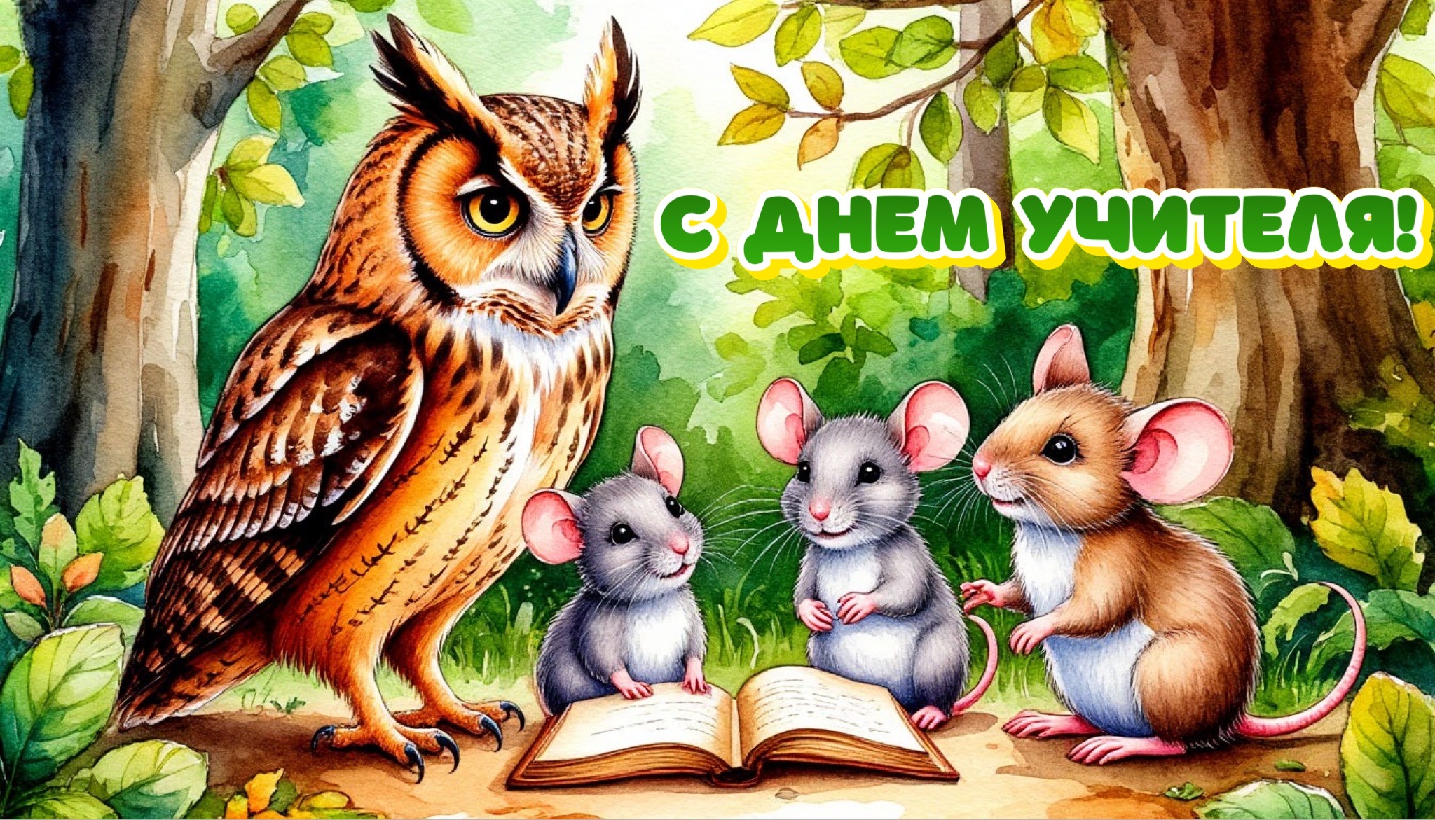 Открытка с Днем учителя