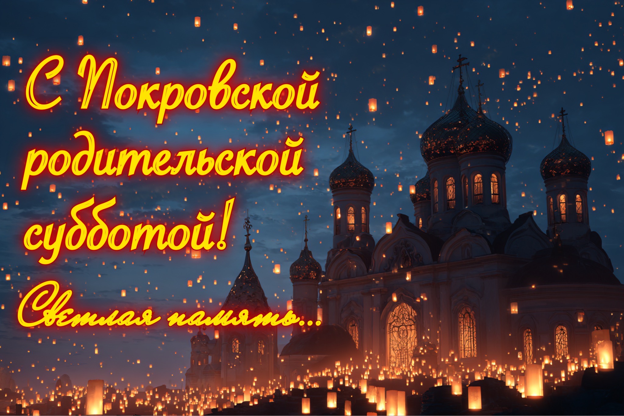Открытка с Покровской родительской субботой
