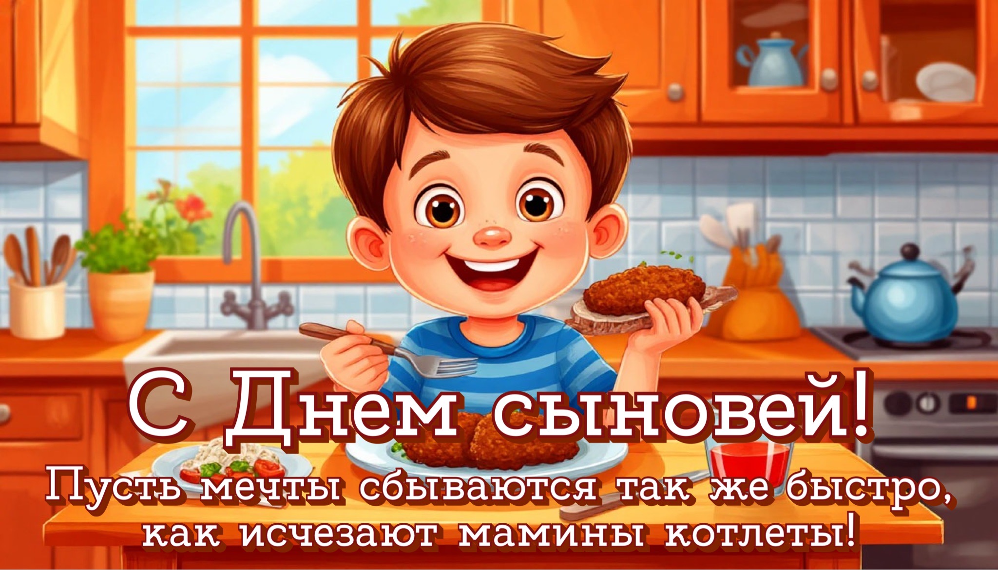 Открытка с Днем сыновей