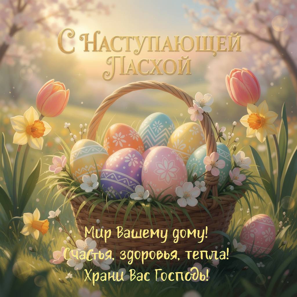 С наступающей Пасхой, красивые открытки
