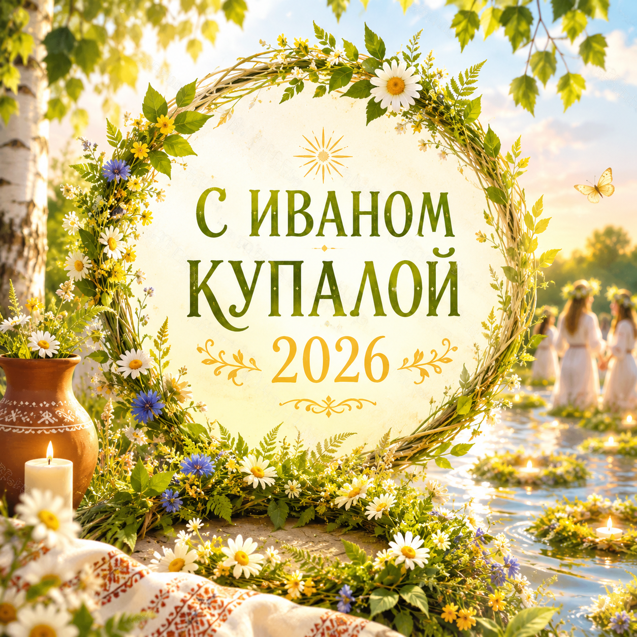С Днем Ивана Купалы, открытки и гифки