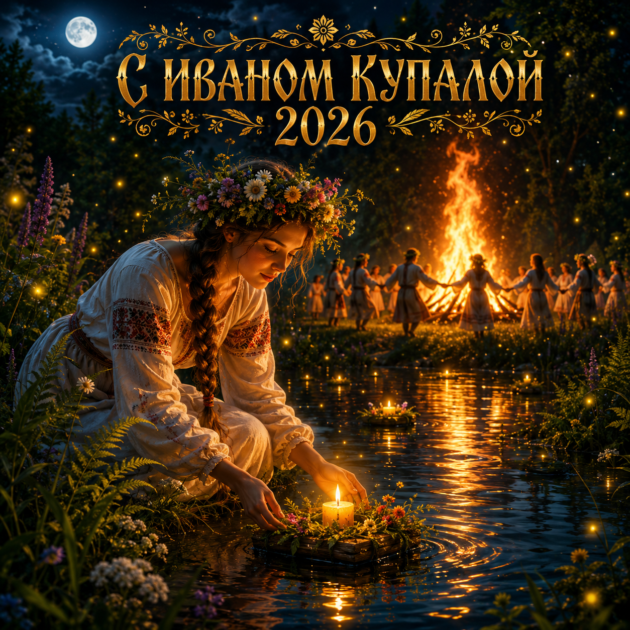 С Днем Ивана Купалы, открытки и гифки