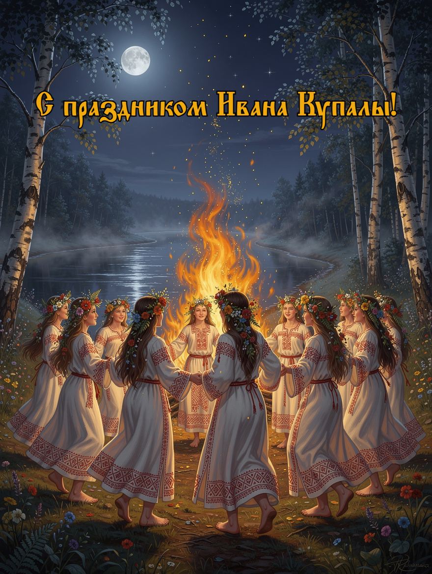 С Днем Ивана Купалы, открытки и гифки