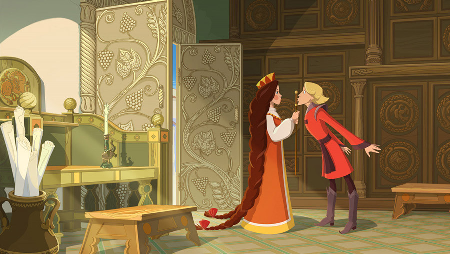 кадр из мультфильма «Три богатыря и наследница престола» 